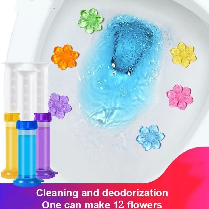 9UP® Toilet Gel Cleaner - 70g Flushable Flower Stamp Gel for Bathroom Cleaning & Odor Removal | Pack of 1-14 Stamps | Long-Lasting Freshness for Toilet Bowls, Tanks & Pipes | Ideal for Homes, Hotels & Restrooms