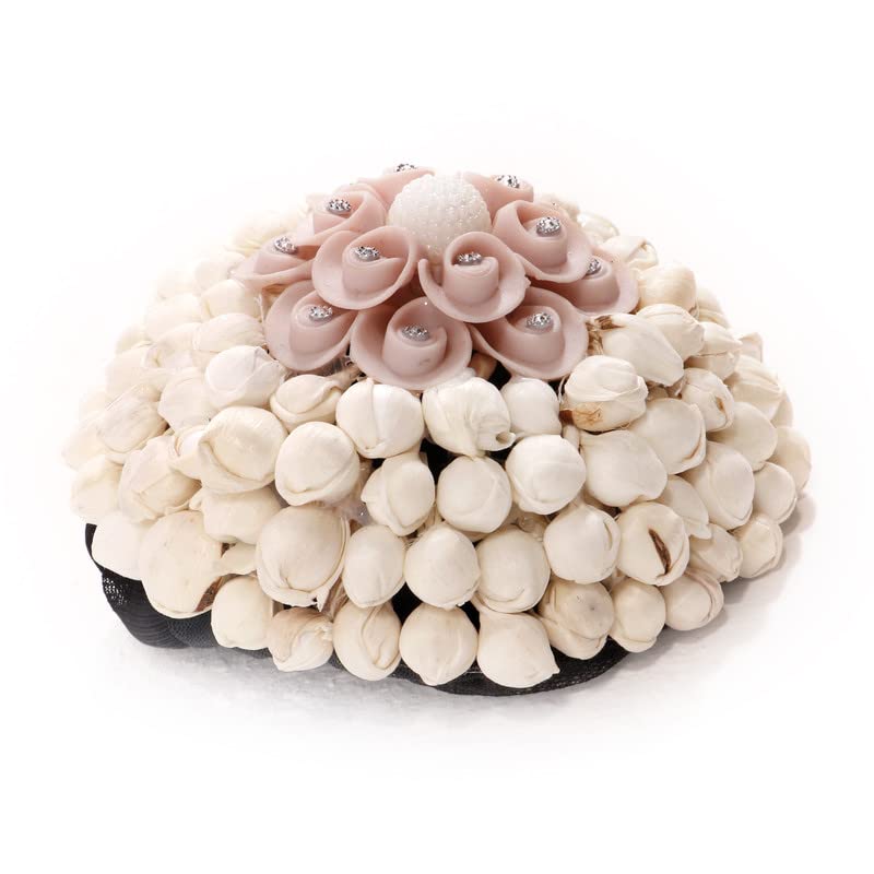 NAVMAV Simple Flower Juda Hair Clip - Elegant White Bridal Hair Accessory for Women & Girls (1pc) | Perfect for Weddings, Prom & Special Occasions