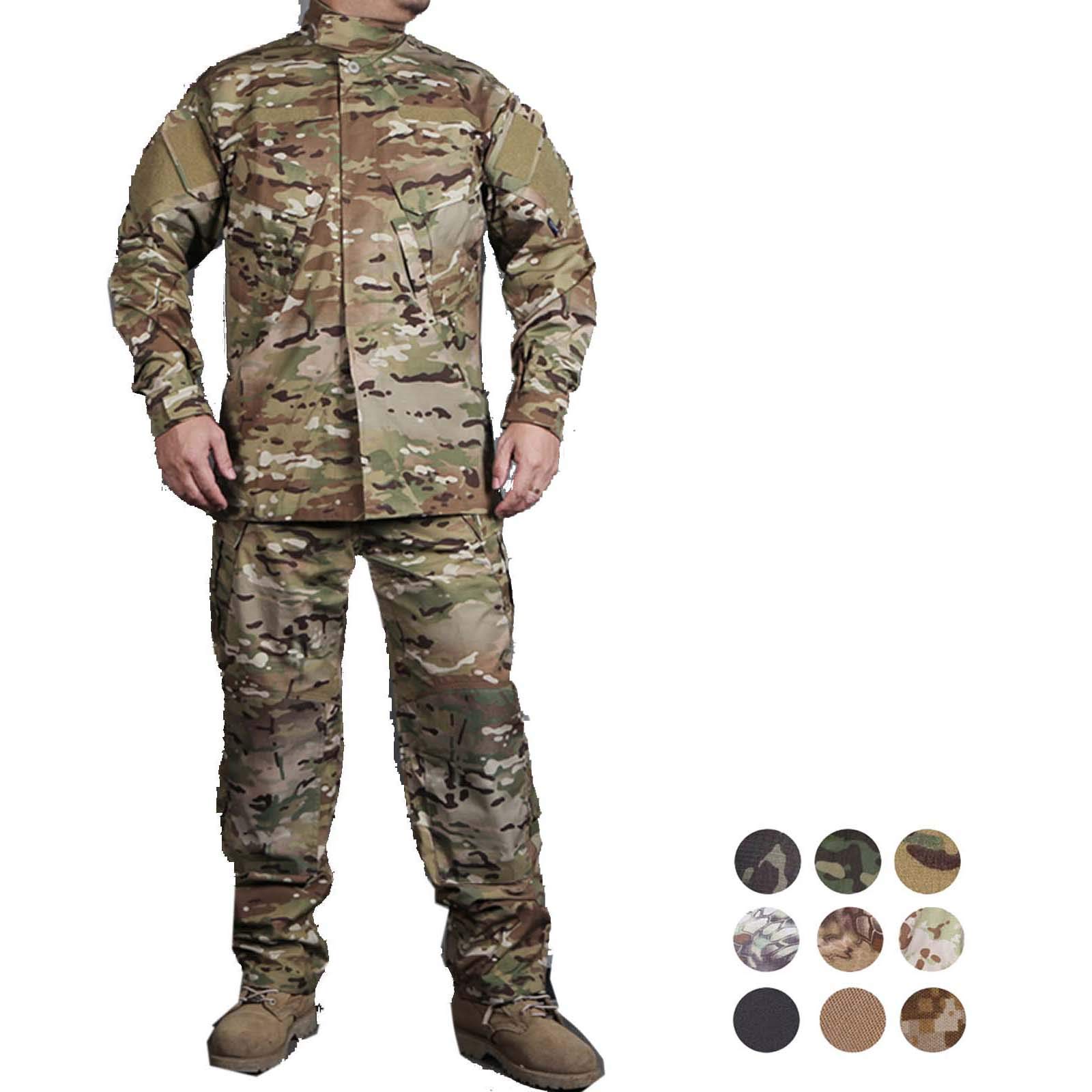 Emerson Tactical Combat R6 Uniform Set - Military BDU Shirt & Pants for Outdoor Survival, Airsoft, Hunting & Field Training - Durable Assault Uniform for Men