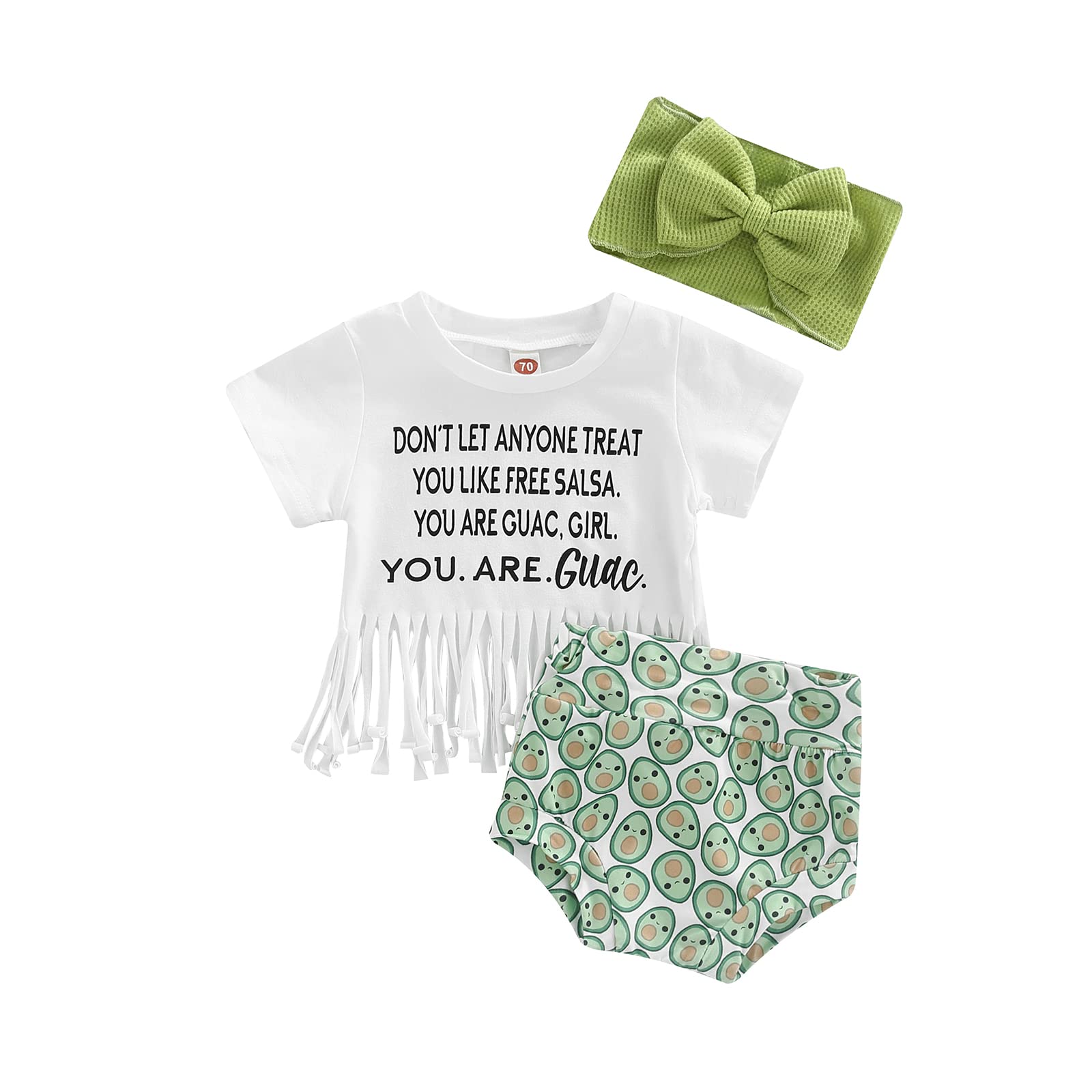 Newborn Baby Girl Outfits - Summer Letter Print Tassel T-Shirt & Elastic Shorts Set with Headband | Cute Infant Clothes for Playtime, Photos & Special Occasions