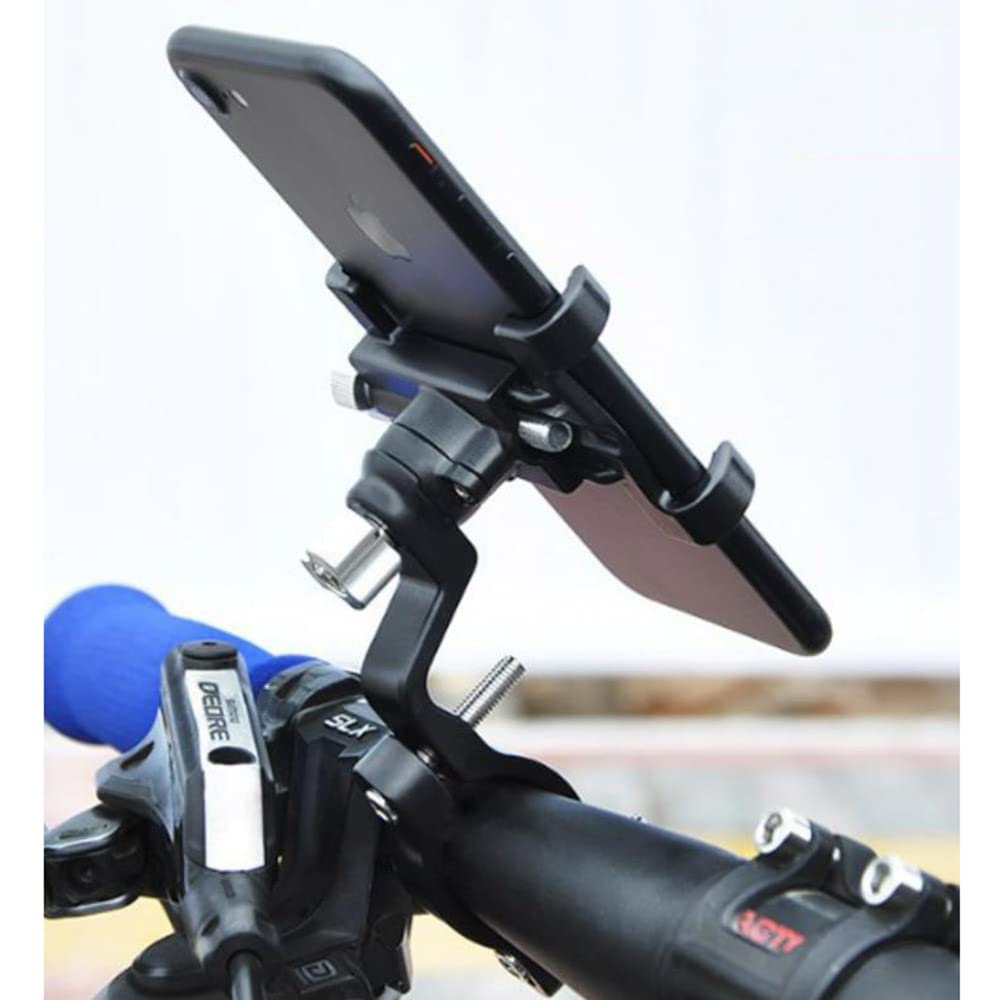Martian New Aluminum Alloy Bike & Motorcycle Phone Holder - 360° Rotatable Adjustable Smartphone Mount for iPhone Samsung - Secure Handlebar Grip for Cycling, Commuting & Outdoor Adventures
