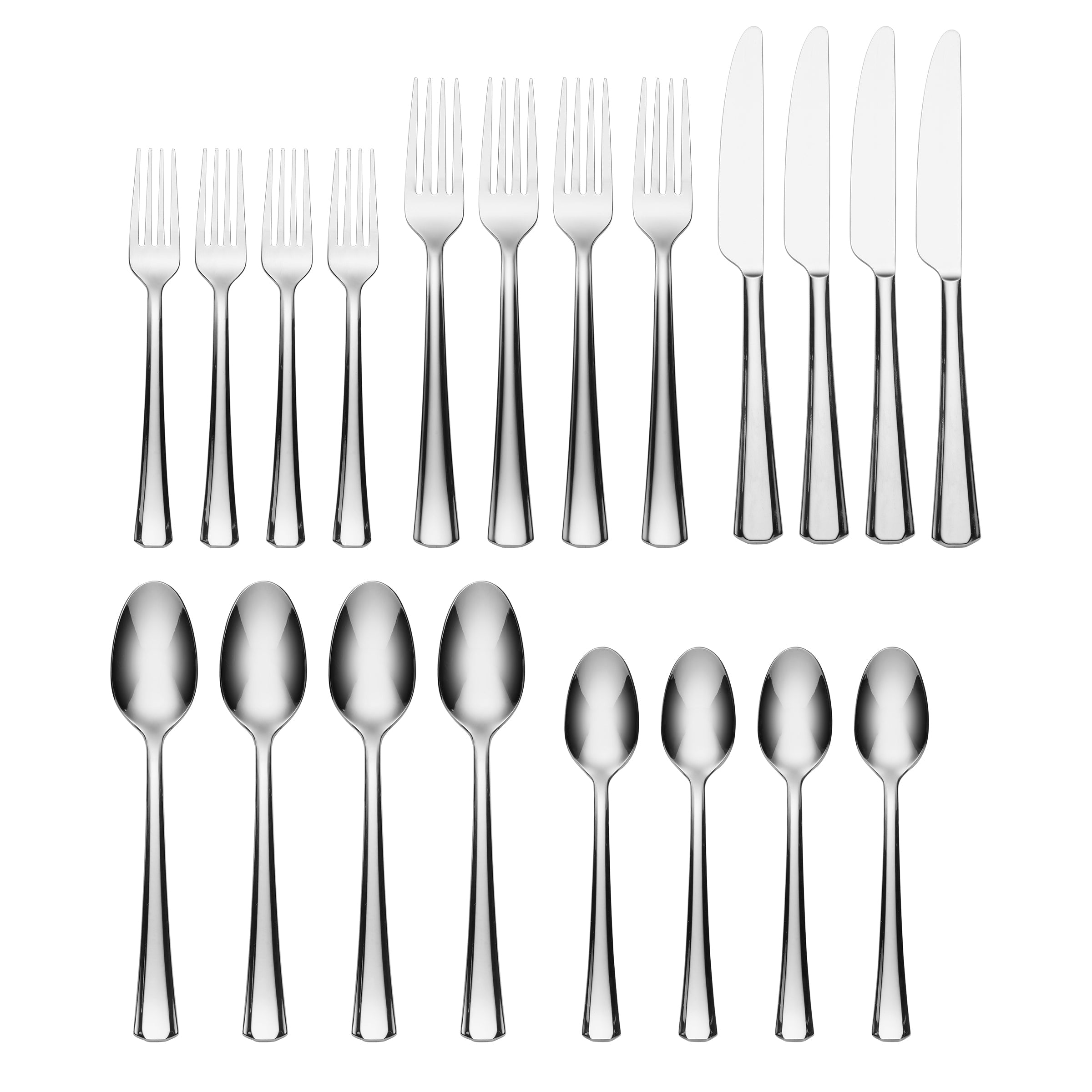 Premium Bleecker 20-Piece Stainless Steel Flatware Set - Elegant Silverware for Dining, Kitchen & Entertaining - Perfect for Dinner Parties, Weddings & Everyday Use