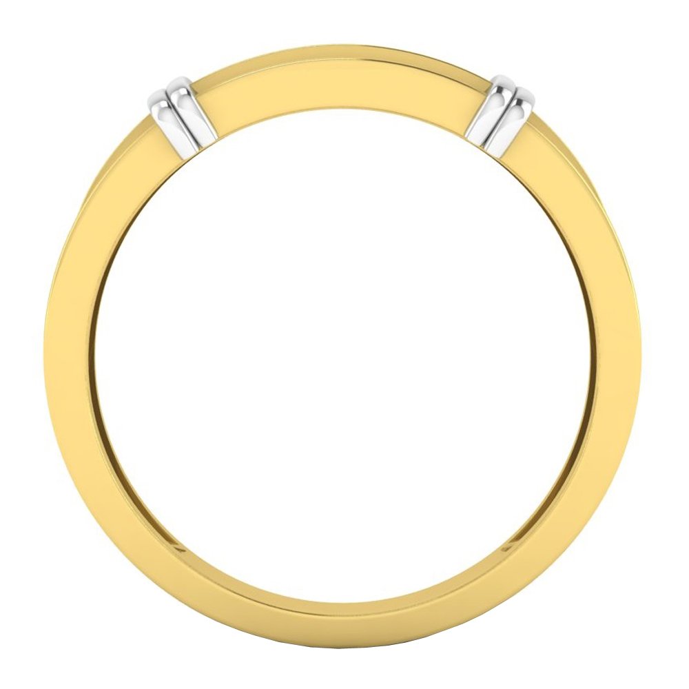 Dazzlingrock 10K Yellow Gold Men's Wedding Band with 0.05cttw Round White Diamonds - Elegant Solid Gold Ring for Engagement, Anniversary & Special Occasions