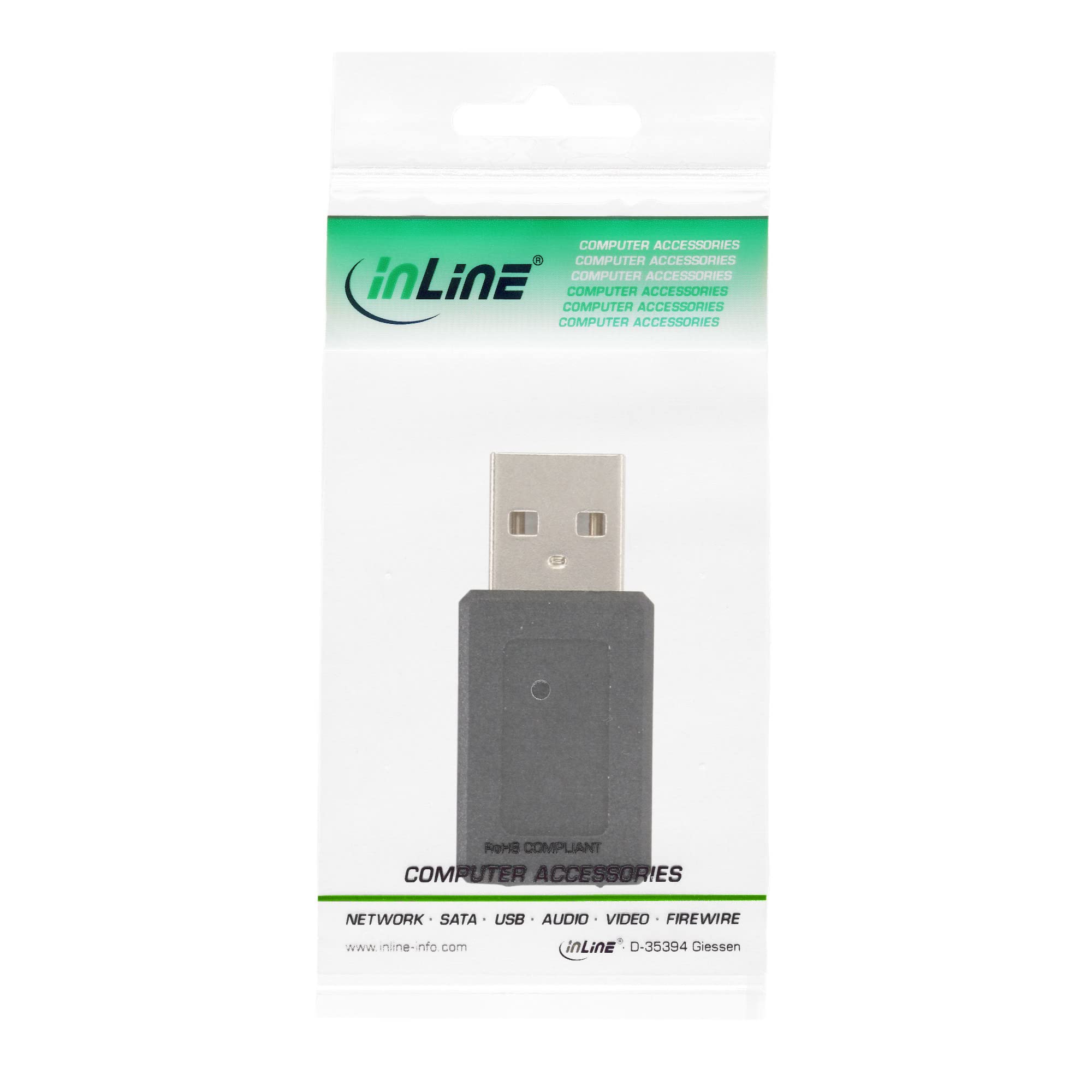 InLine® USB 2.0 Adapter - Male A to Mini 5-Pin Female - High-Speed Data Transfer for Digital Cameras, MP3 Players & More