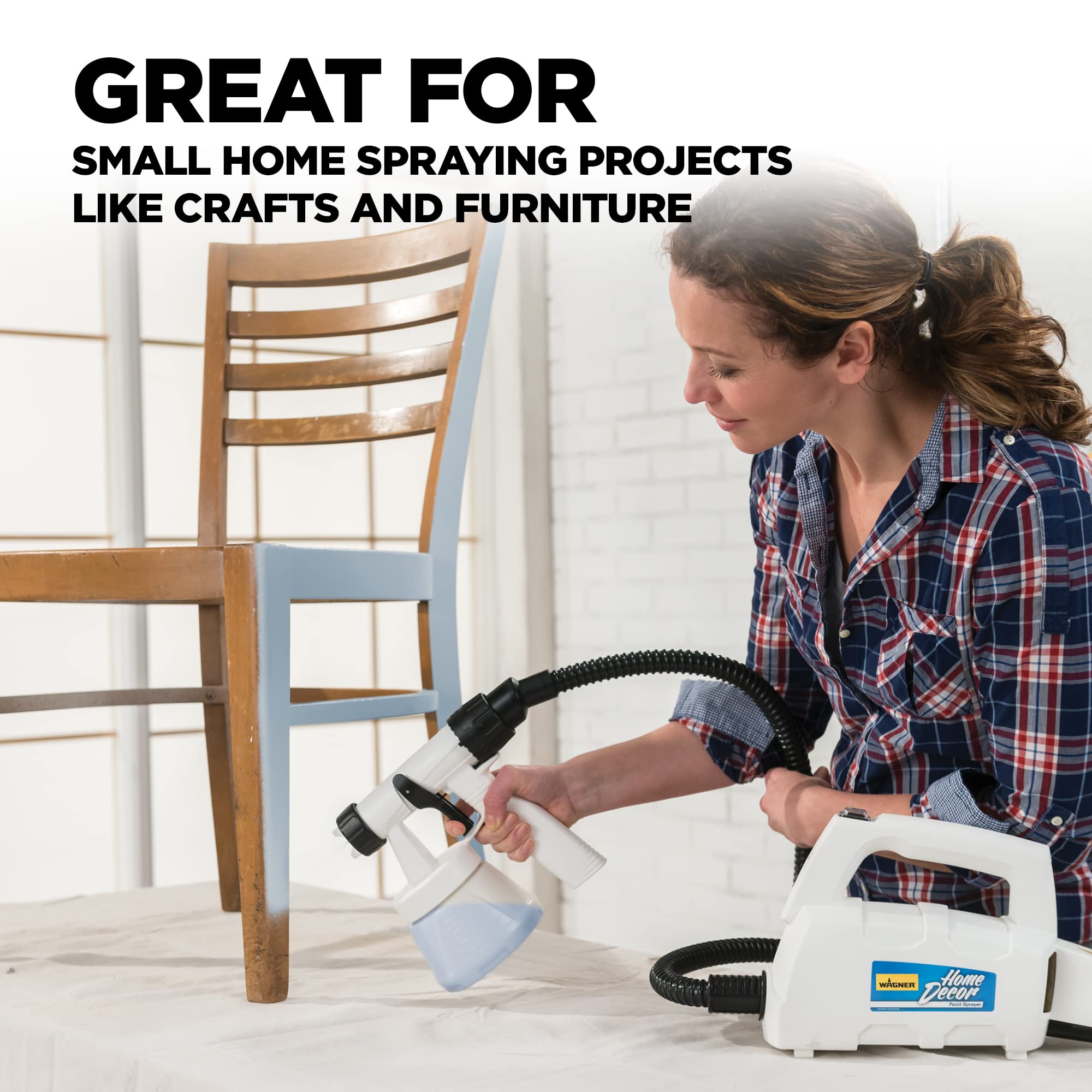 Wagner Spraytech 0529033 HVLP Paint Sprayer for Home Décor - Chalk, Milk & Latex Paint Spray Gun with Control Nozzle - Perfect for DIY Projects, Furniture Painting & Wall Finishing - White Finish Sprayer for Studio & Home Improvement