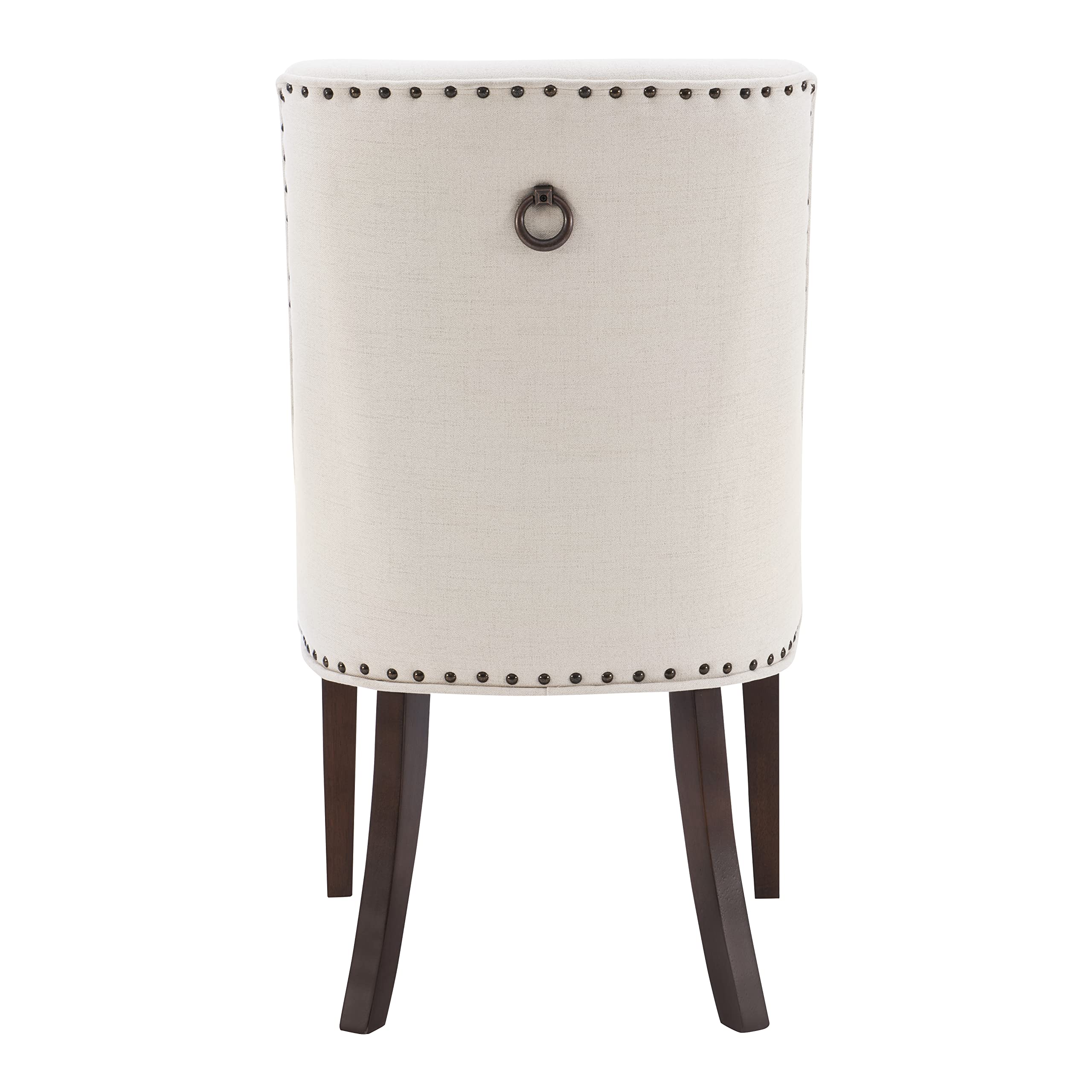 Powell Parnell Dining Chair Set of 2 - Natural/Espresso Upholstered Side Chairs for Kitchen, Dining Room & Office | Modern Comfort Seating for Home Decor