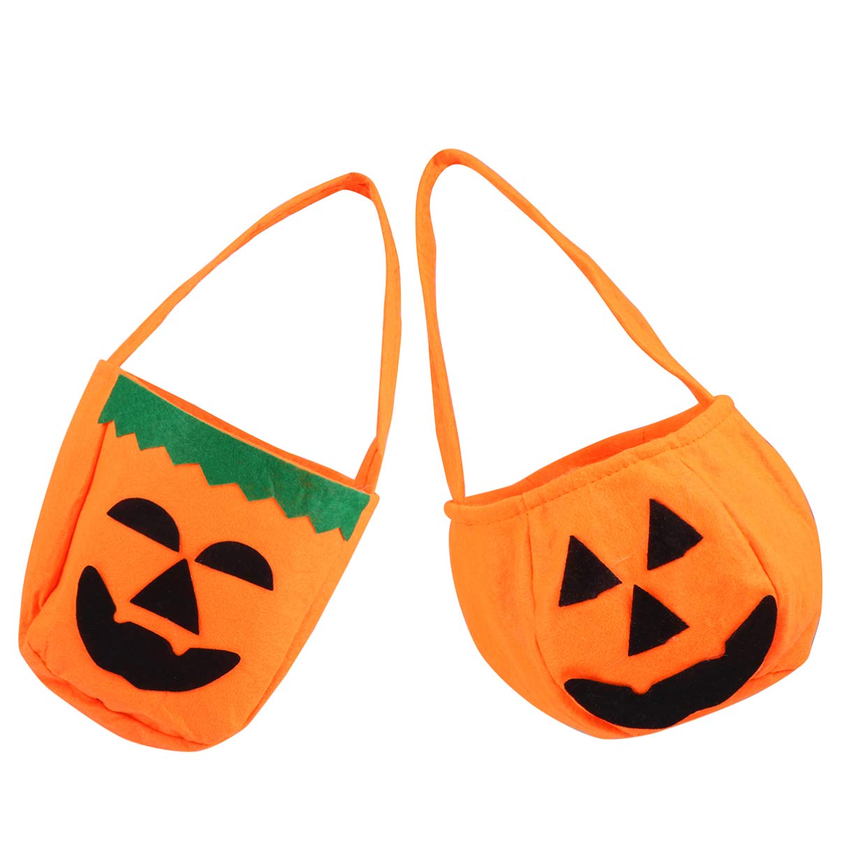 COHEALI 2-Pack Clear Tote Bags - Halloween Candy Bags, White Organza Pouches & Pumpkin Basket for Trick or Treat, Party Favors, Gift Wrapping, and Storage