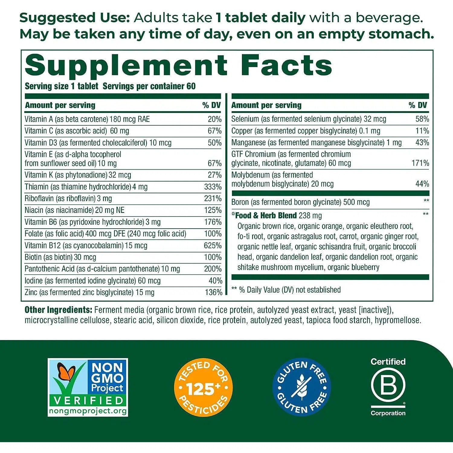 MegaFood Men’s One Daily Multivitamin - Premium Multivitamin Supplement for Men with Essential Vitamins & Minerals - Supports Energy, Immunity & Overall Health - Ideal for Active Lifestyles & Daily Wellness