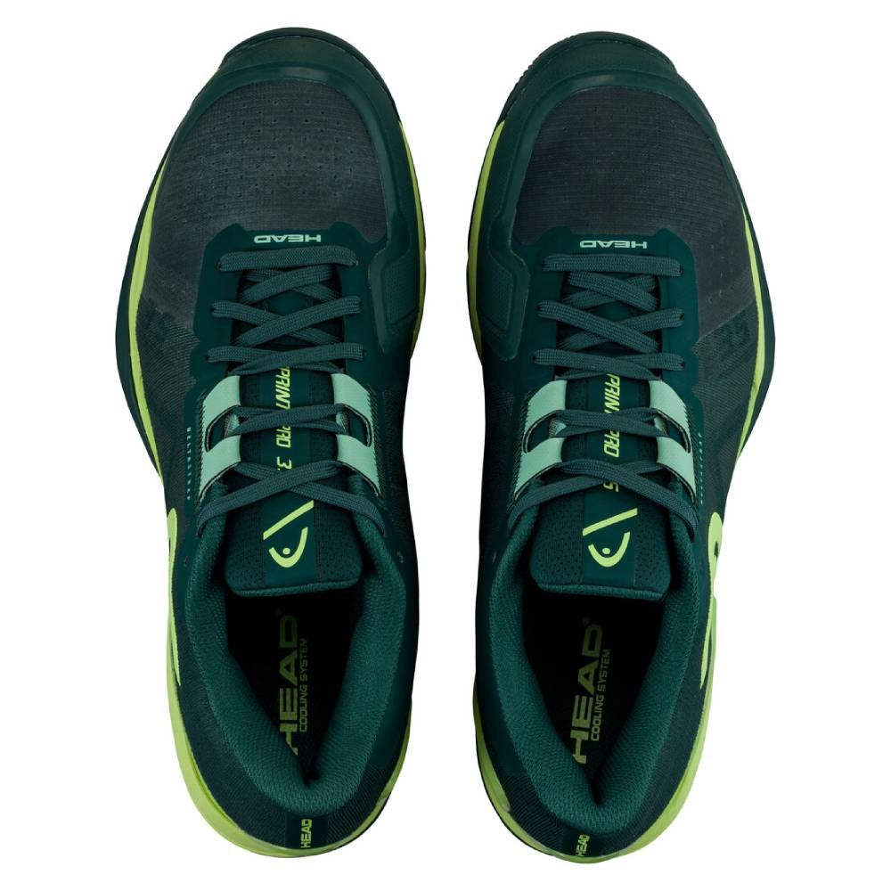 Head Sprint Pro 3.5 Clay Men's Tennis Shoes - Lightweight Performance Court Shoes for Clay Courts - Green - Ideal for Competitive Play & Training Sessions