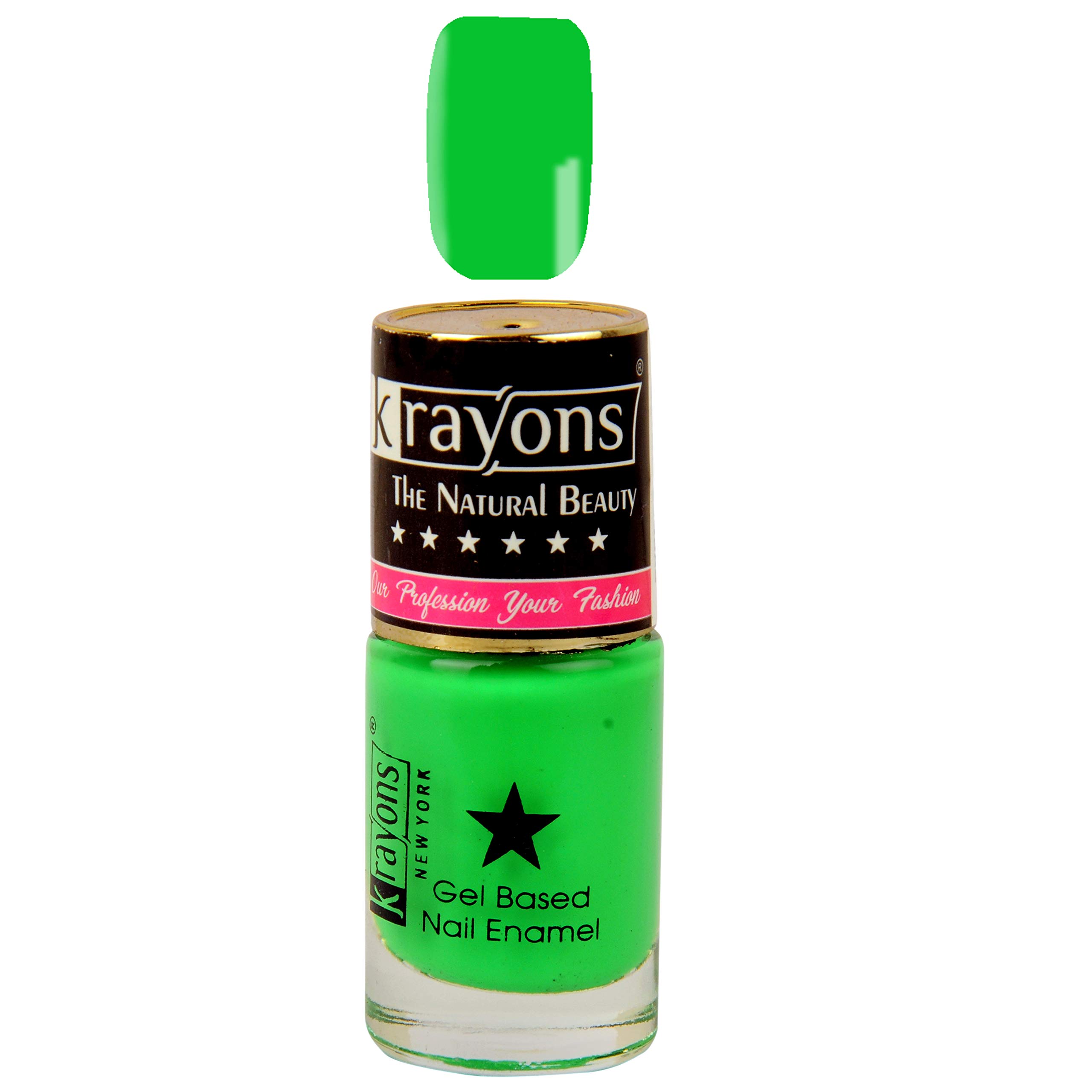 Krayons Gel Base Glossy Effect Nail Polish Set of 4 - Fast Drying, Non-Toxic, Long Lasting Nail Enamel for Women, Teens & Kids (Signal Red, Neon Yellow, Green, Orange) - Perfect for Parties, Salons & DIY Manicures at Home