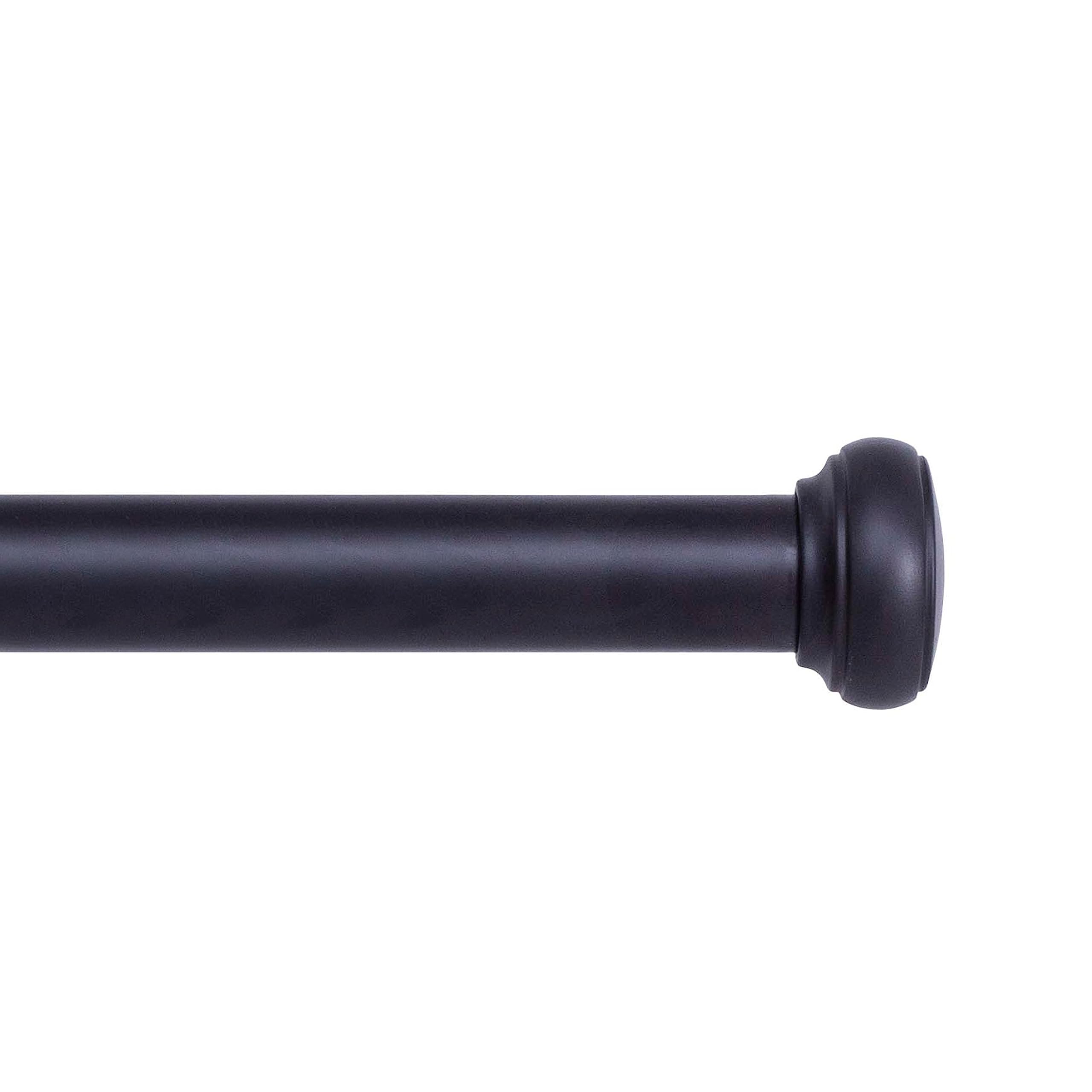 Kenney Weaver Adjustable Black Curtain Rod 42-116 Inch for Windows, Patio, Living Room & Bedroom
