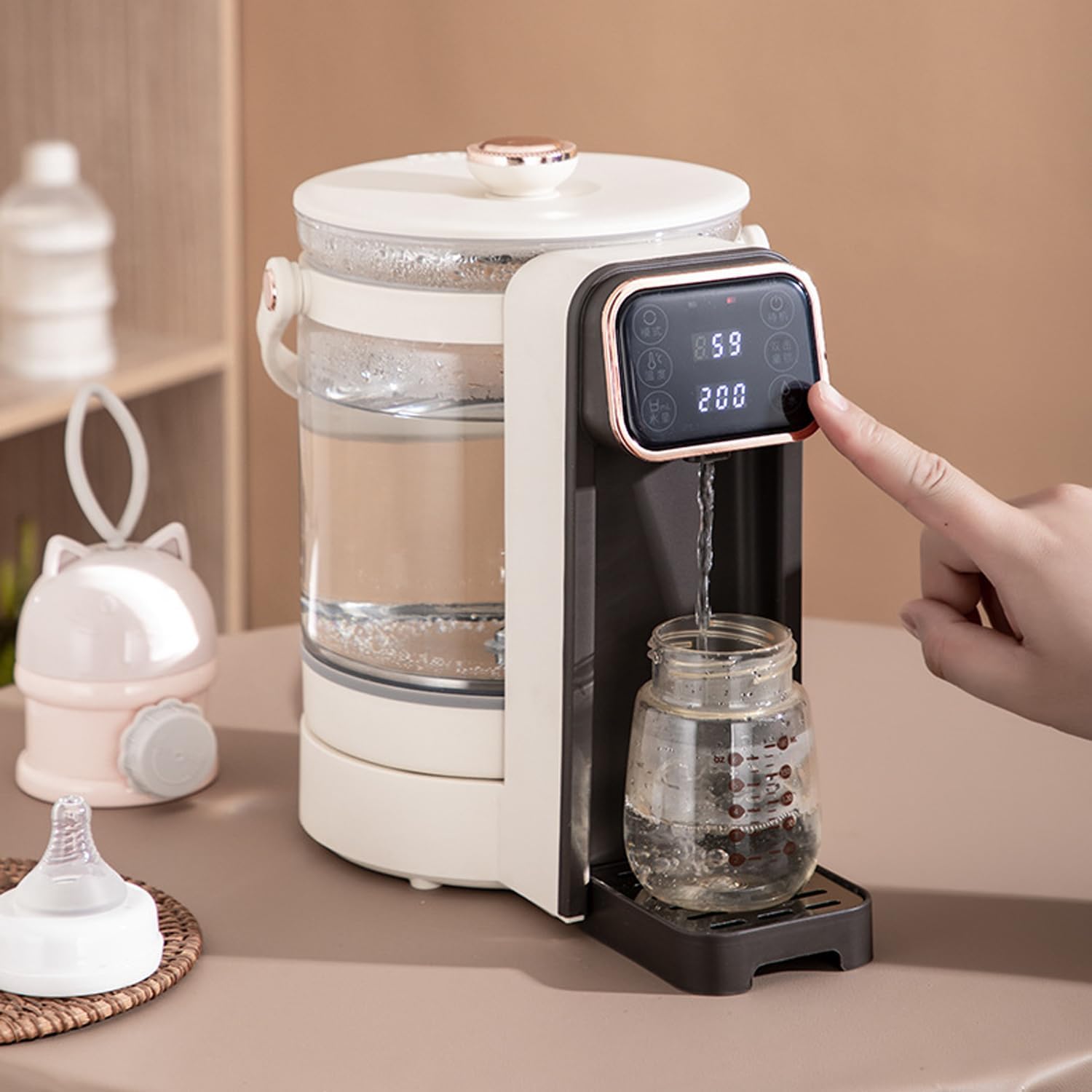 Smart Electric Baby Bottle Warmer & Formula Dispenser - 3L Glass Tank with Thermostat Control | Precise Temperature for Infant Feeding | Perfect for Nursery, Travel & Late-Night Feedings
