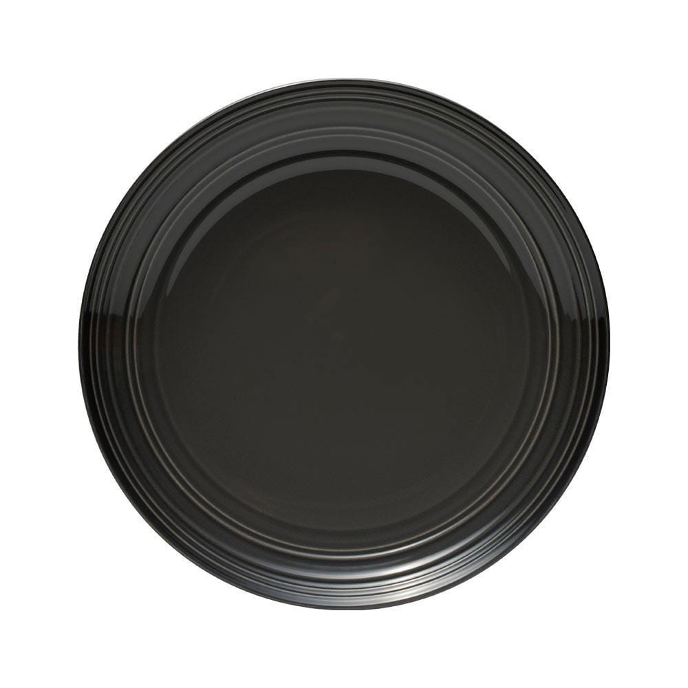 Swirl Black Coupe Dinner Plates Set of 4 with Graphite Ombre Accent - Elegant Tableware for Fine Dining, Dinner Parties & Special Occasions