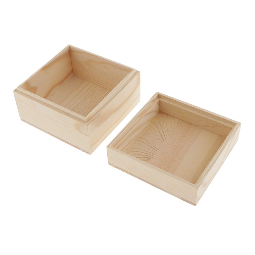 Fityle DIY Solid Wood Jewelry Box - Hand-Painted Wooden Storage Case with Lid for Rings, Necklaces & Earrings | Perfect Gift Box for Women, Birthday & Anniversary Presents | Home Decor & Jewelry Organization