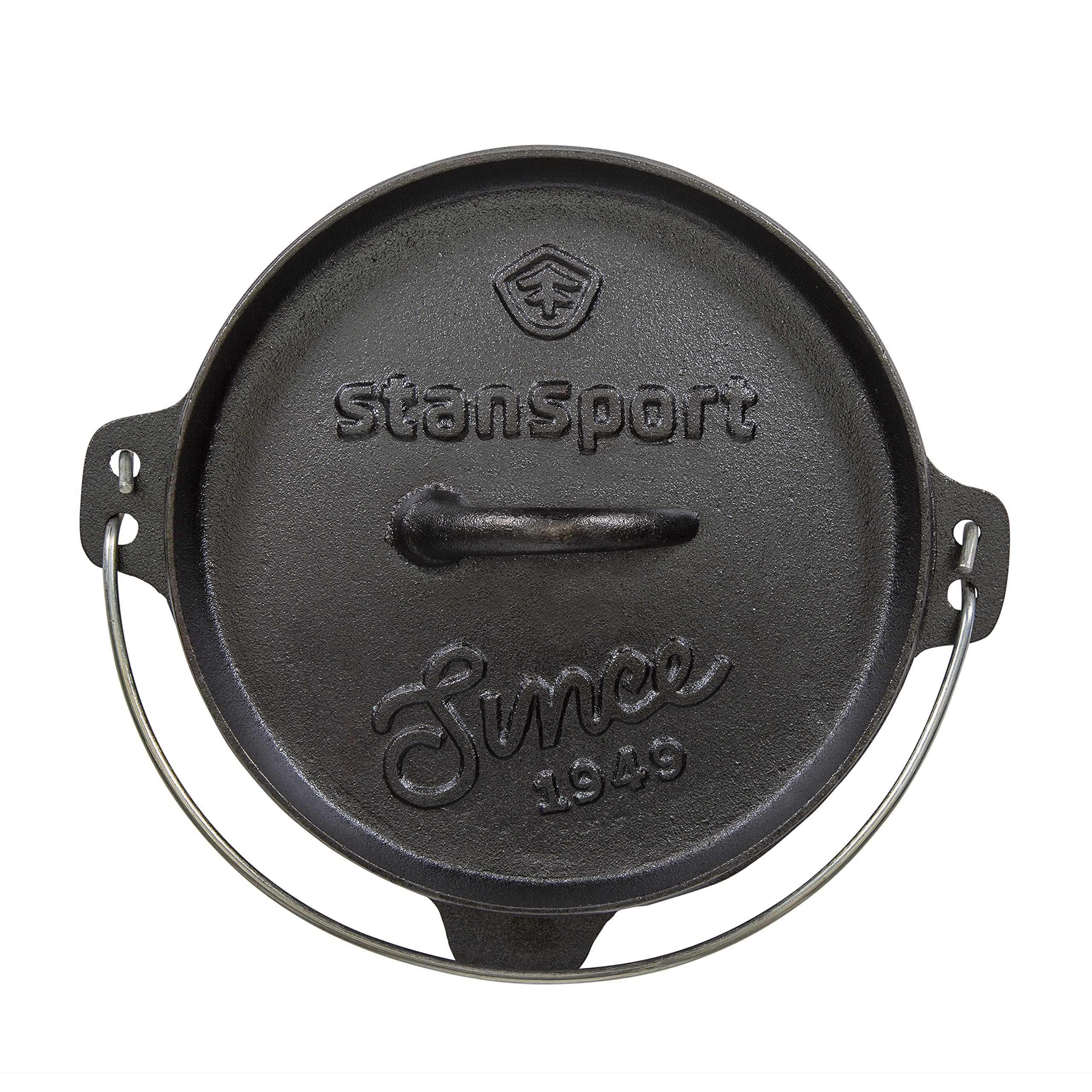 Stansport Pre-Seasoned Cast Iron Dutch Oven - 5 Quart Enameled Camping Cookware for Outdoor Cooking, Baking, Stewing & Campfire Meals - Perfect for Camping, Backpacking & Home Kitchen Use