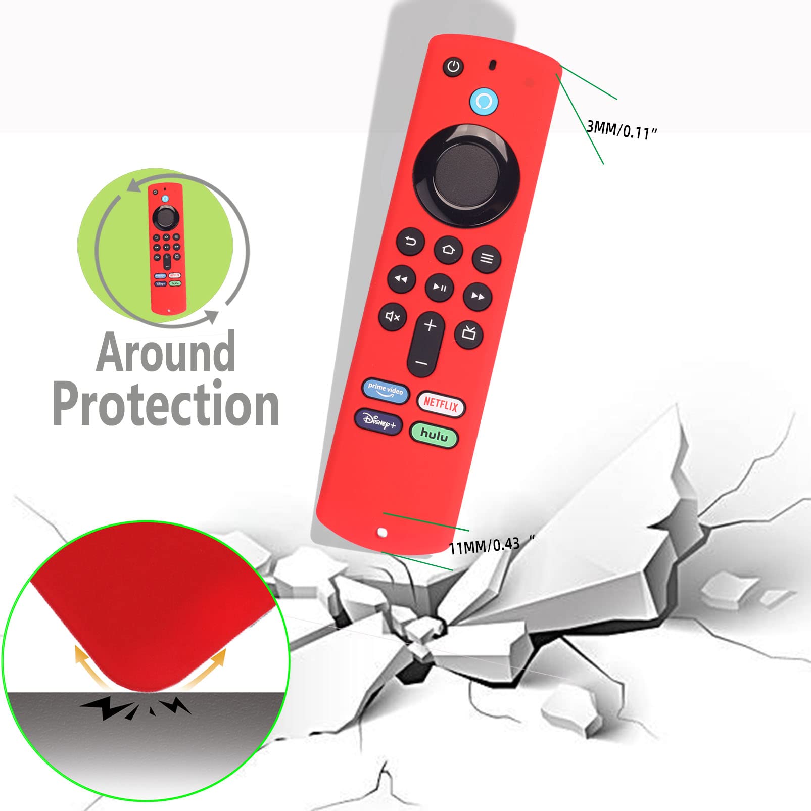 Silicone Remote Cover for Fire TV Stick 3rd Gen 2021 & Fire TV Stick 4K Max - Anti-Slip Protective Case with Magnetic Technology (Glow Green) | Perfect for Home Entertainment, Gaming & Travel Protection