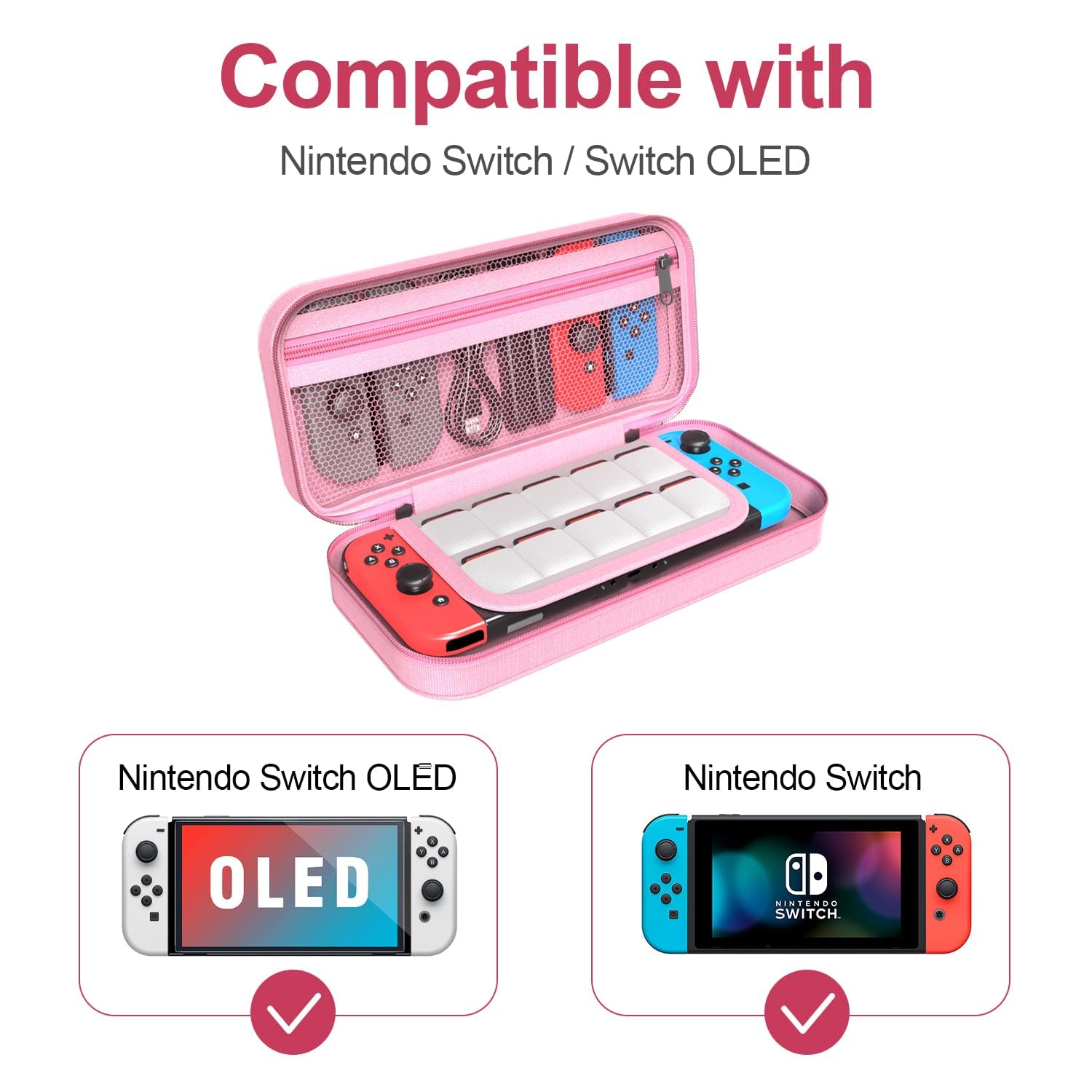 Nintendo Switch/Switch OLED Compatible Travel Case - Soft Portable Carrying Case for Switch Console & Accessories - Perfect for Gaming on the Go & Travel Protection