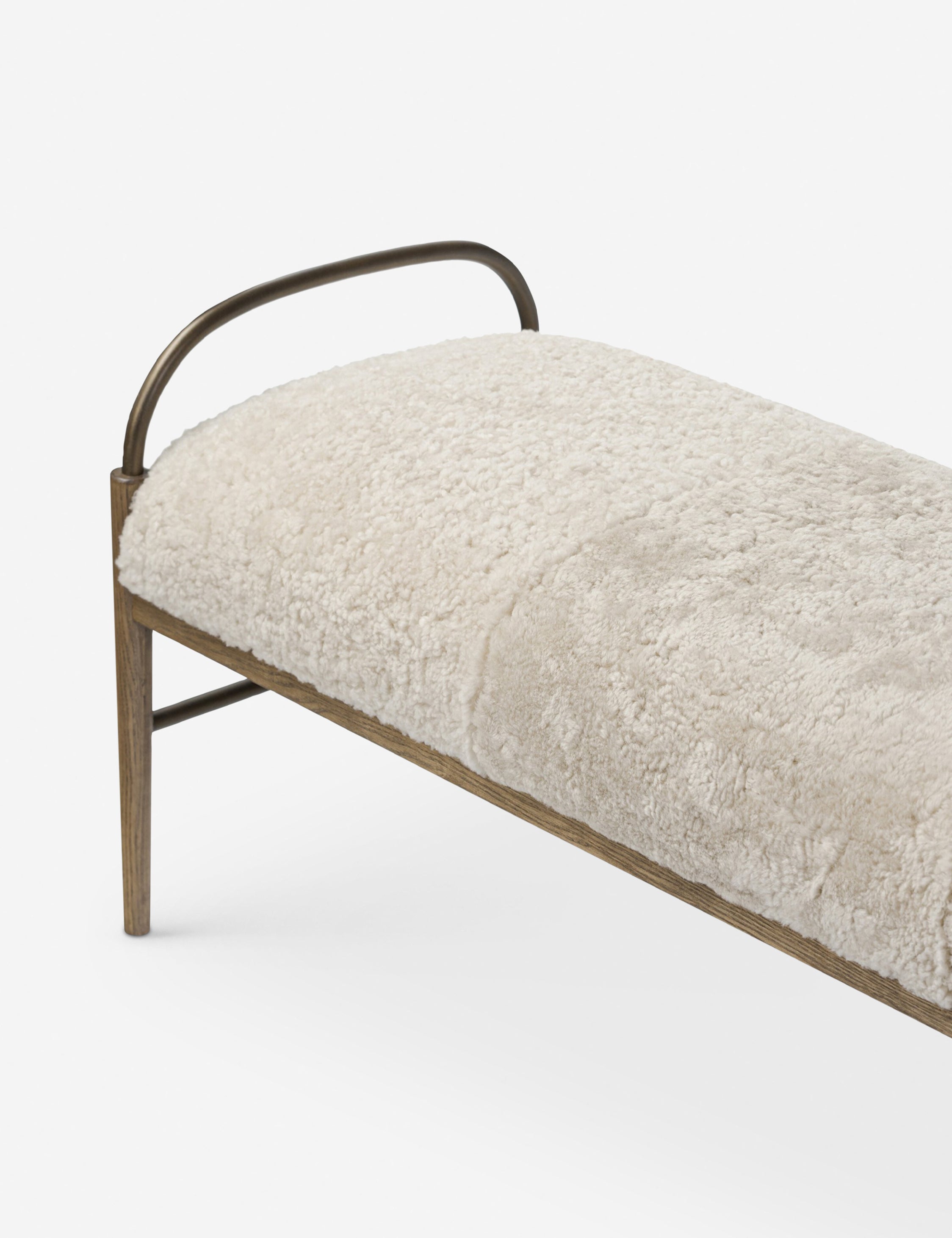Amber Lewis x Four Hands Demi Bench - Modern Wooden Entryway Bench with Upholstered Seat - Perfect for Hallway, Living Room, or Bedroom Decor