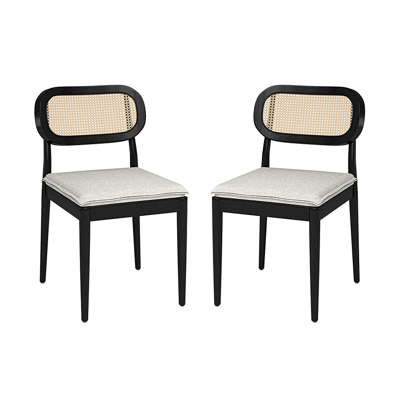 Konstantin Modern Solid Wood Dining Chairs with Rattan Backrest - Set of 2 - Perfect for Kitchen, Dining Room, and Breakfast Nook - Eco-Friendly Home Furniture