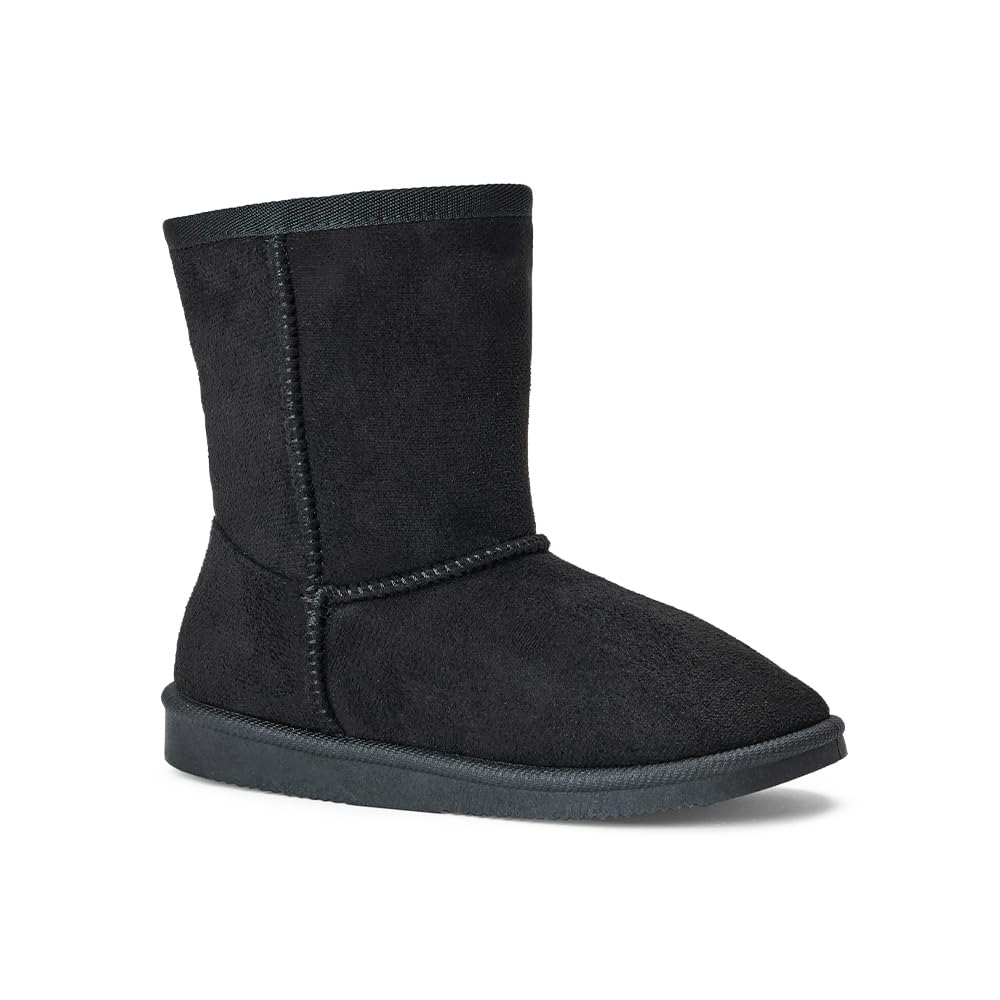 FabKids Girls Winter Mid Calf Snow Boots - Warm Faux Fur Lined Non-Slip Waterproof Boots for Toddler, Little & Big Kids | Perfect for Snow Play, School & Outdoor Winter Activities