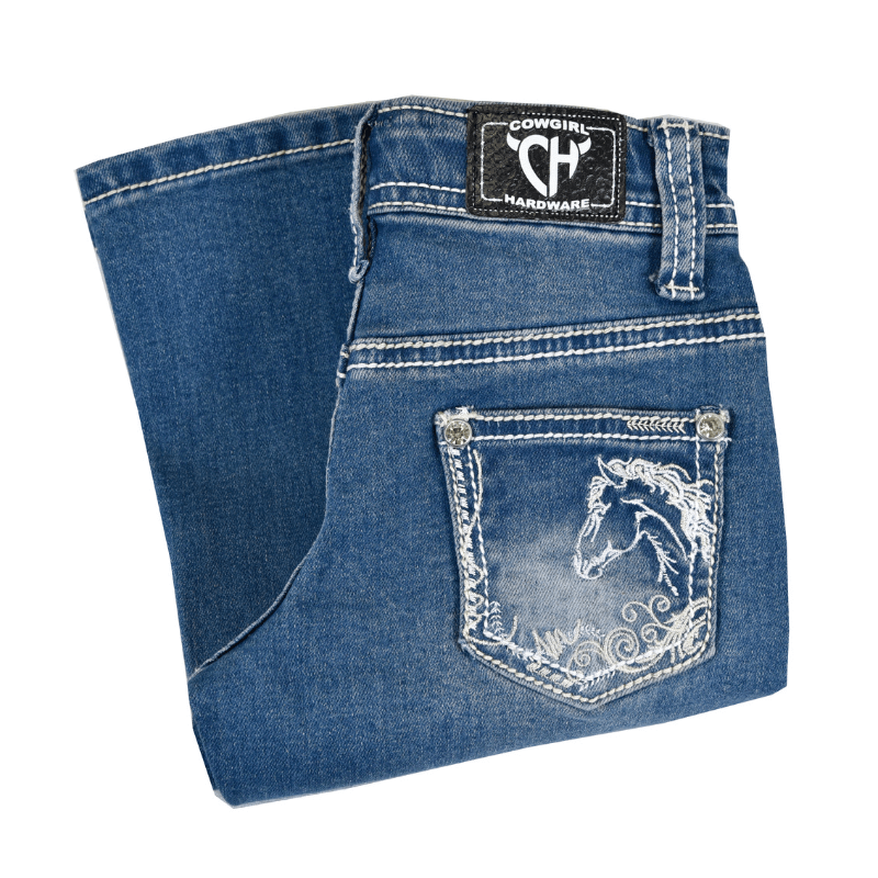 Best Infant & Toddler Girl's Medium Washed Peeking Horse Jeans - Stylish & Comfortable Denim for Playdates, Daycare & Family Outings