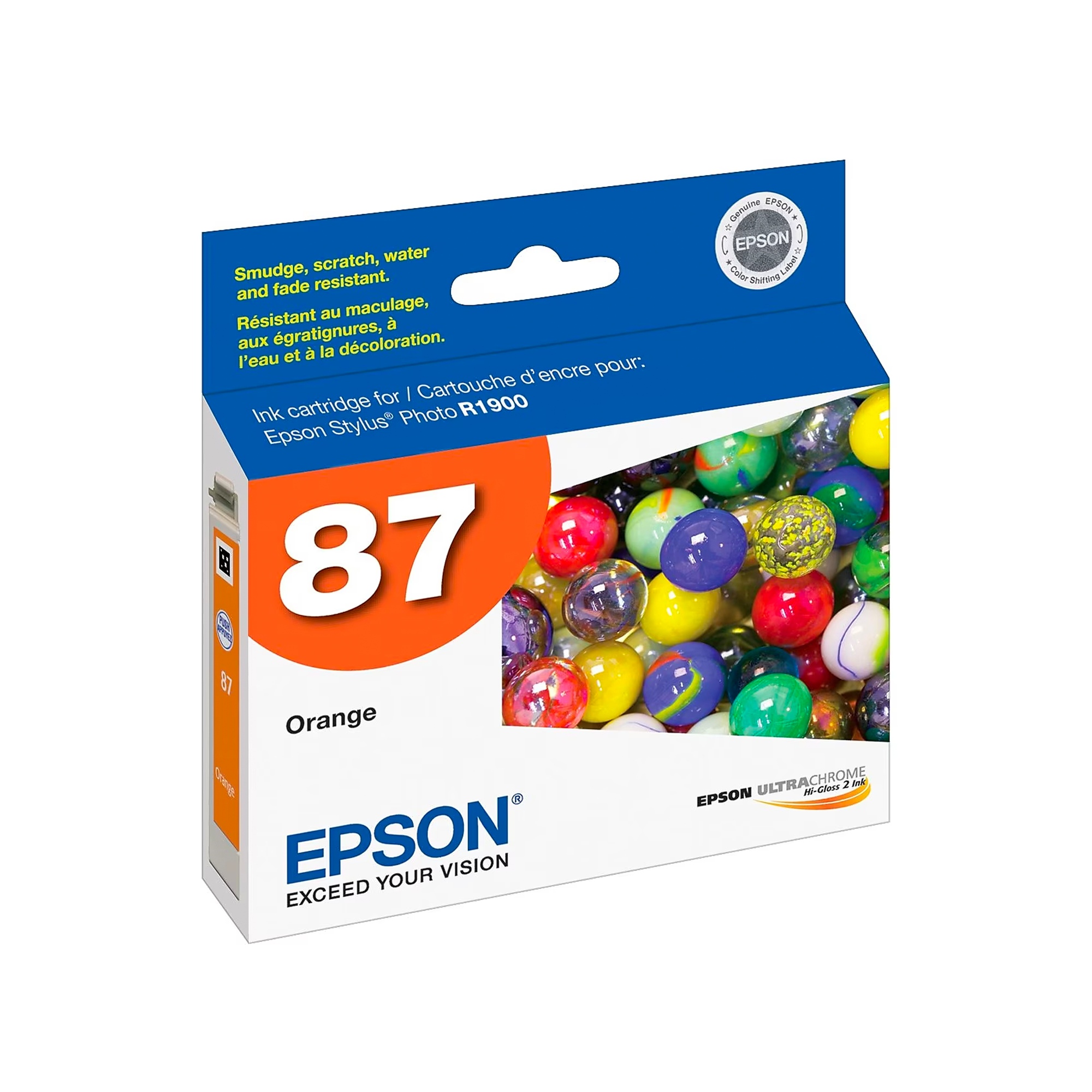 Epson 87 UltraChrome Orange Ink Cartridge for Stylus Photo R1900 Printer - High-Quality Replacement Ink for Photo Printing, Art Projects & Professional Graphics