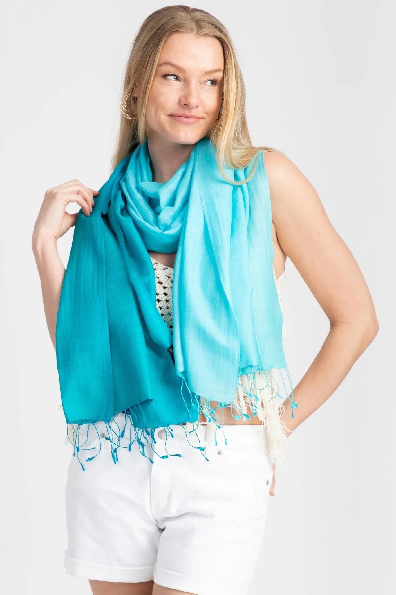 Luxury Pashmina Scarf for Women - Soft 100% Cashmere Shawl Wrap - Lightweight Summer Fashion Accessory for Travel, Beach & Evening Wear