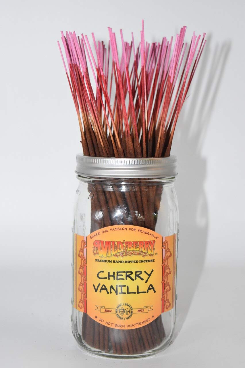 Cherry Vanilla Wildberry Scented Incense Sticks - Pack of 12 - Aromatherapy, Meditation & Home Fragrance for Relaxation & Stress Relief