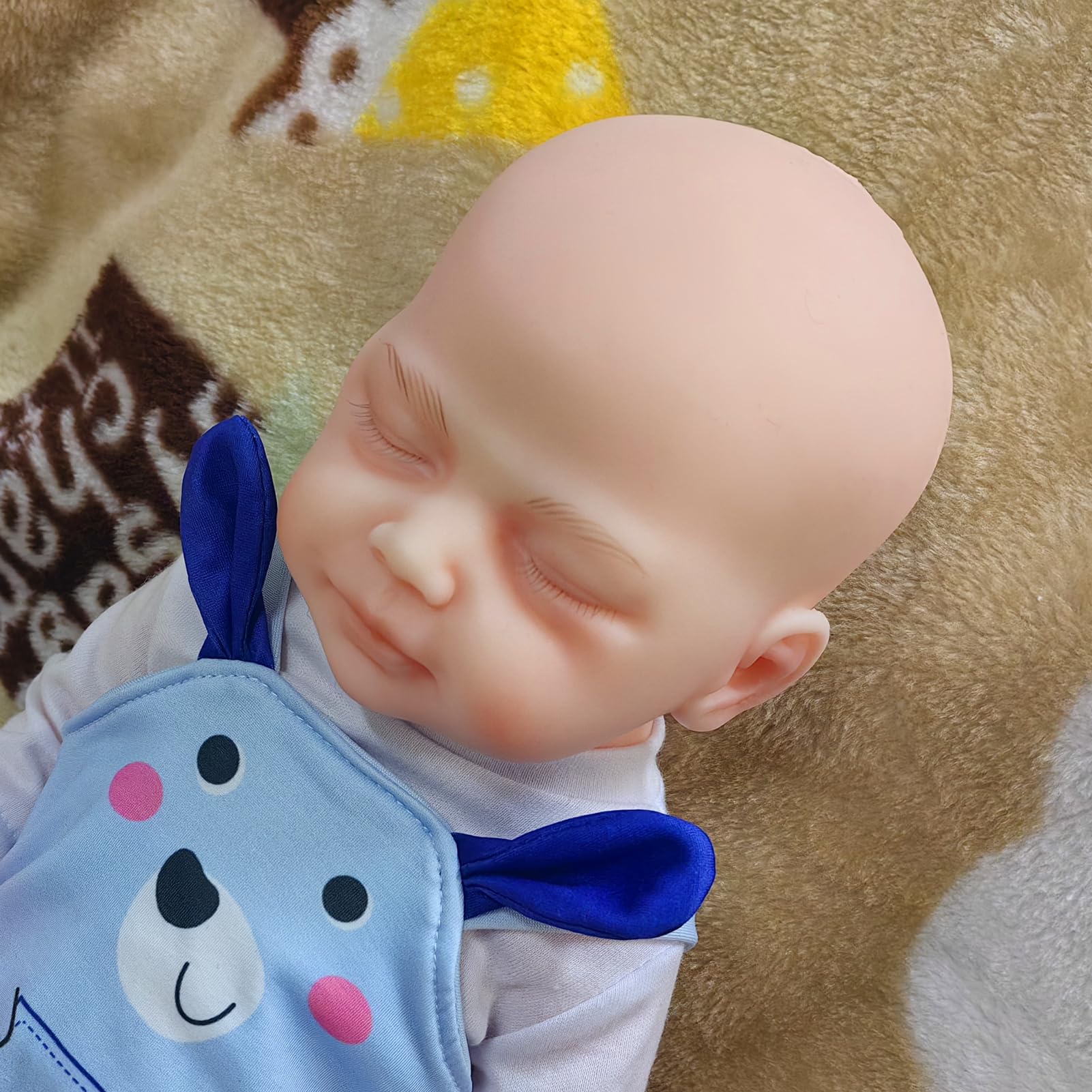 **18 Inch Realistic Platinum Silicone Reborn Baby Doll Boy with Closed Eyes - Lifelike Collectible & Perfect Christmas/Birthday Gift for Kids 3+ | Great for Role Play, Nursery Decor & Gift Giving**