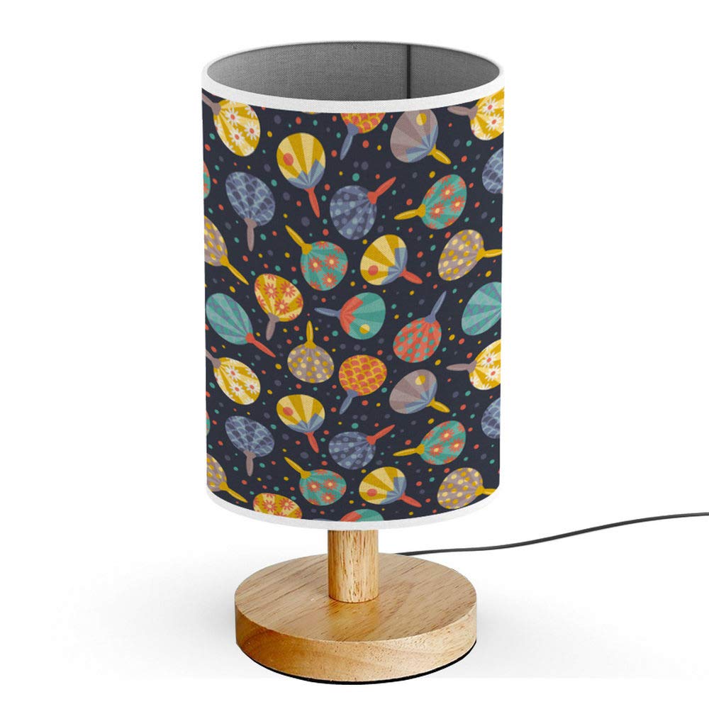 ARTSYLAMP - Handcrafted Wood Base Decorative Desk & Bedside Lamp with Traditional Japanese Uchiwa Fan Design | Perfect for Home Office, Living Room & Bedroom Lighting