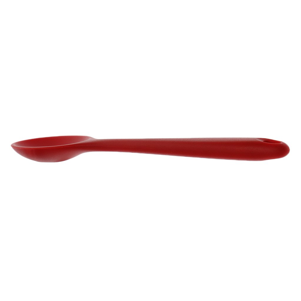 Fityle Creative Silicone Small Spoon Tablespoon Soup Ladle - Durable Kitchen Utensil for Cooking, Baking & Serving - Perfect for Soup, Ice Cream & Baby Food - Red