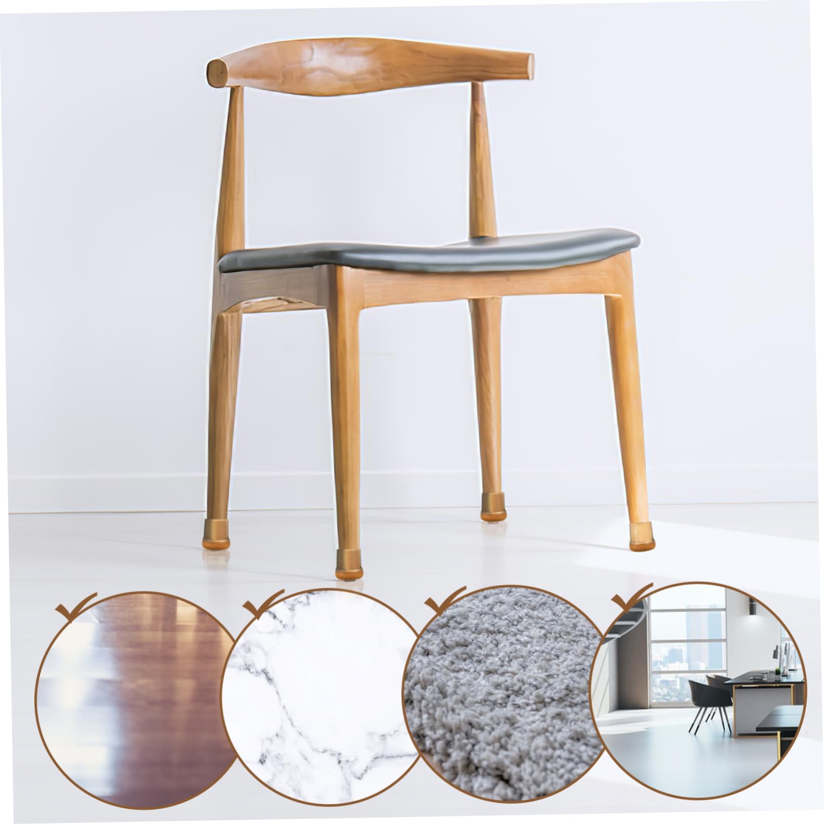 ABOOFAN 16-Piece Furniture Floor Protectors - Round and Square Chair Leg Sliders for Hardwood Floors - Non-Slip, Scratch-Resistant Pads for Dining Chairs, Tables, and Office Furniture - Perfect for Home, Office, and Restaurant Use