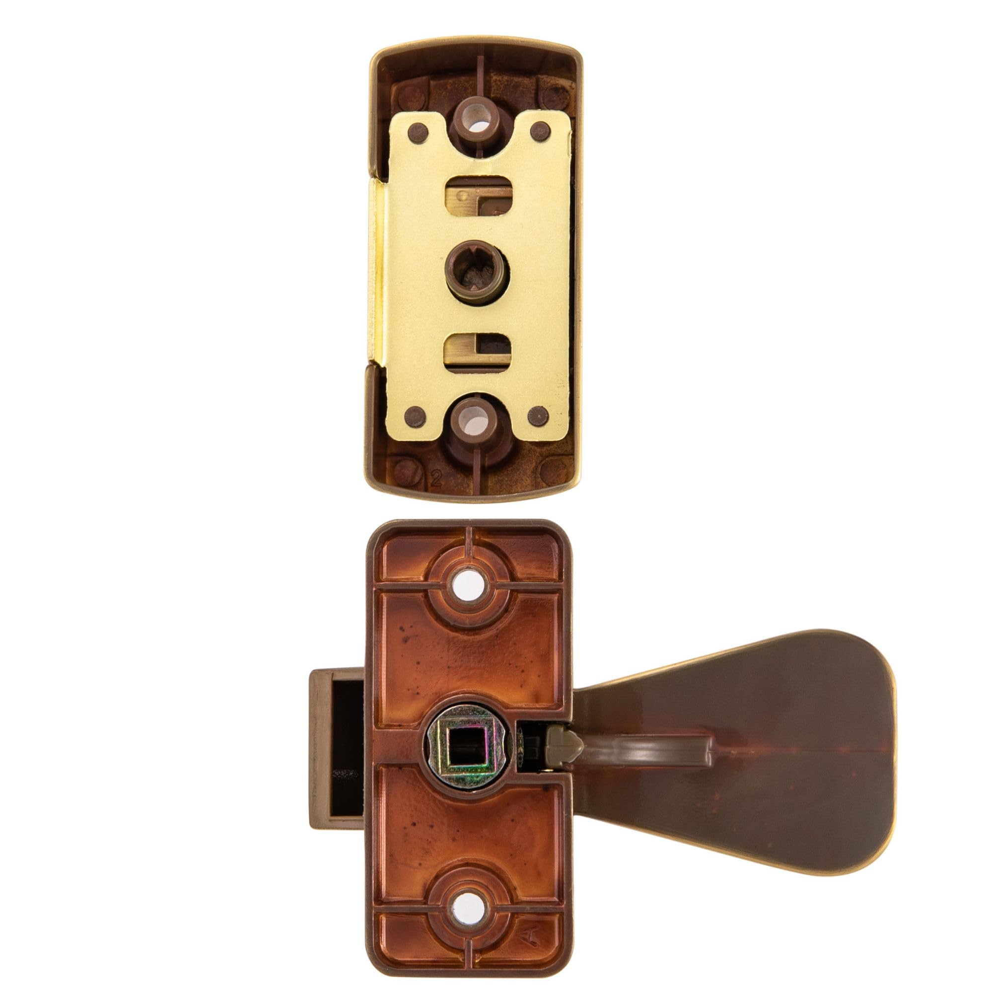 Storm & Screen Door Handle with Deadbolt Lock - Secure Replacement for Storm & Screen Doors, Satin Gold Finish | Perfect for Home Security & Patio Screen Door Protection