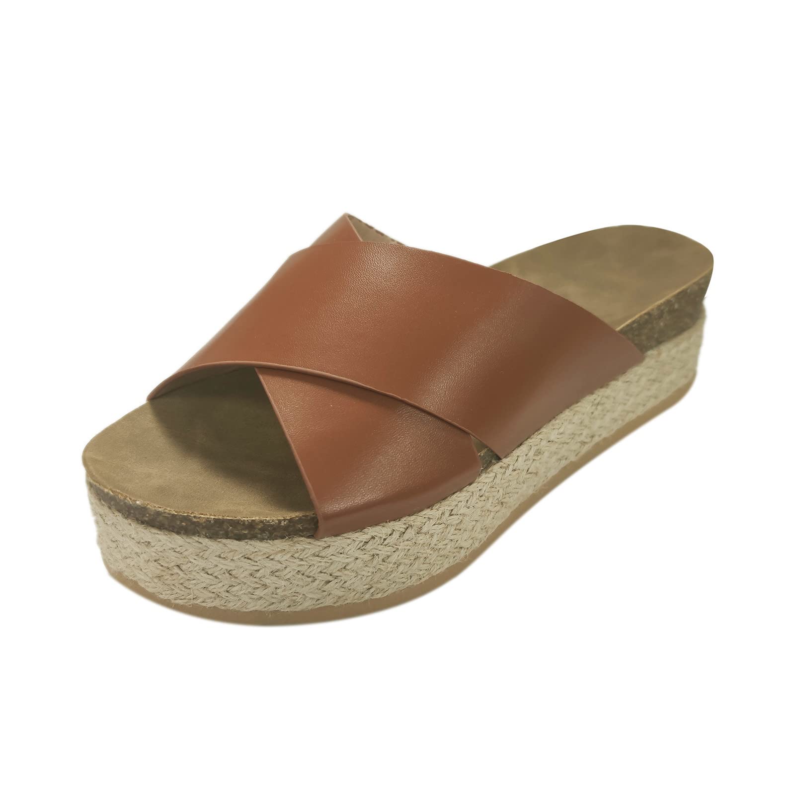 Women's Linen Platform Sandals - Breathable Open Toe Summer Slippers for Women | Comfortable & Stylish Casual Footwear for Beach, Vacation, and Everyday Wear