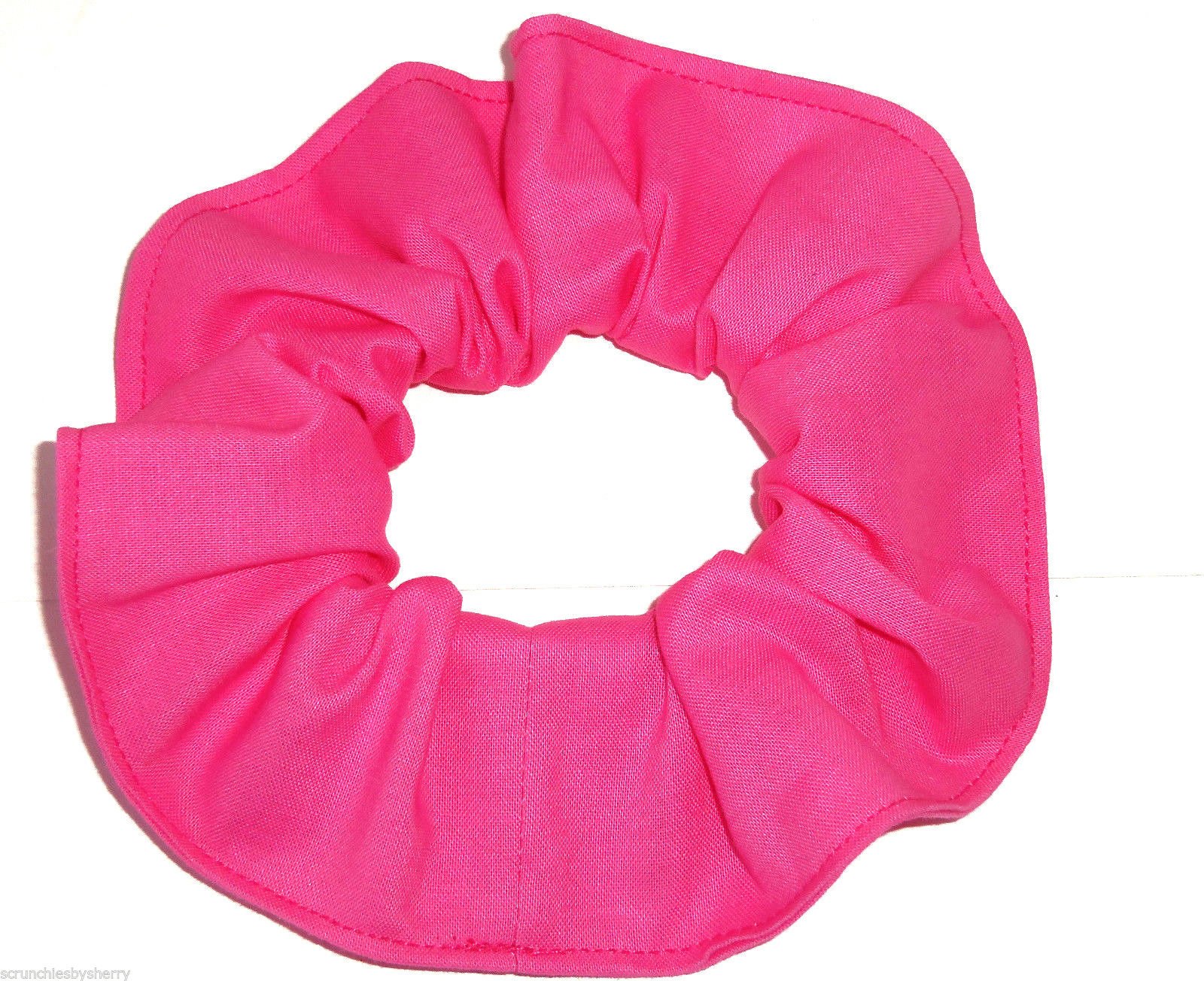 Handmade Rose Pink Cotton Fabric Hair Scrunchie - Soft & Stretchy Hair Tie for Women & Girls | Perfect for Workouts, Yoga, Office & Everyday Use