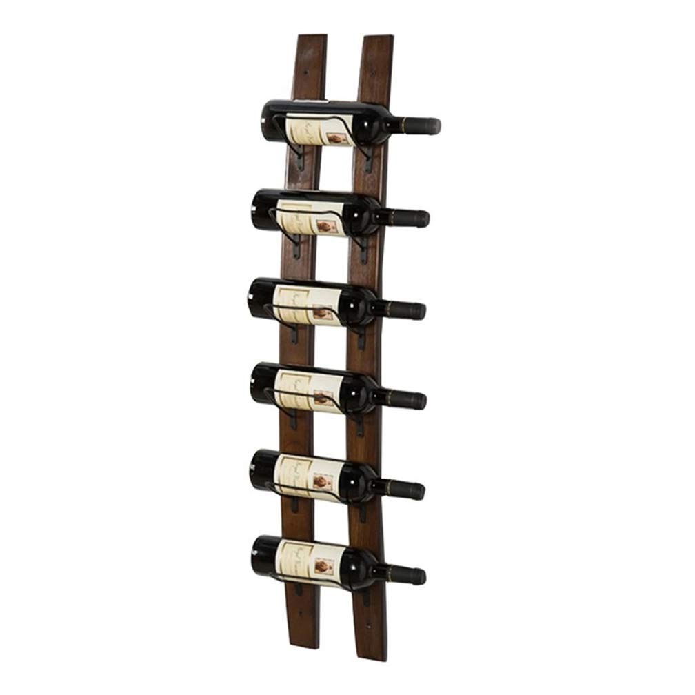 Vintage Wooden Wine Rack Wall Mounted - 6 Bottle Capacity Multi-Layer Shelf for Kitchen, Bar & Home Decor (110x20cm) - Perfect for Dining Room, Wine Cellar & Gift Giving