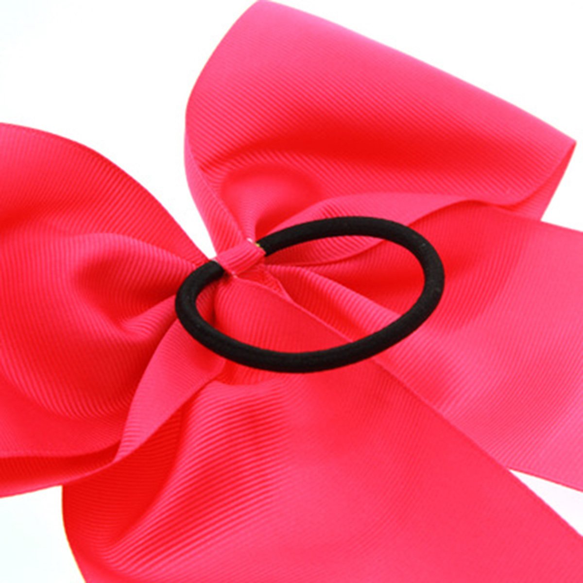 Large Hair Bows for Women & Teens - Classic Ponytail Holder Hair Tie (White) for Parties & Gifts