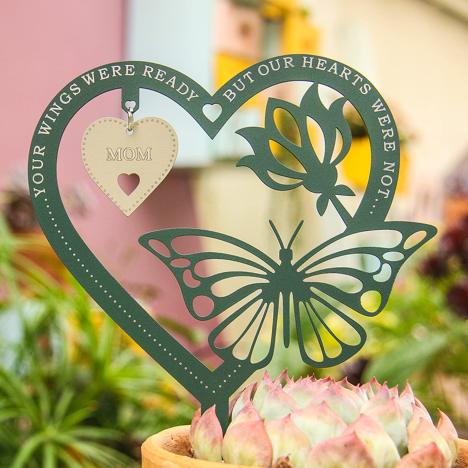 Heart-Shaped Butterfly Memorial Plaque - Sympathy Gift for Loss of Mother, Bereavement Condolence Keepsake - Perfect for Funeral, Memorial Service & Home Remembrance