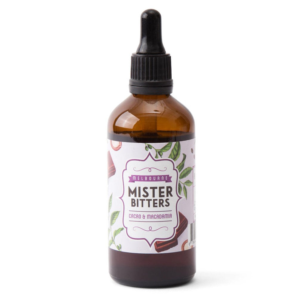 Premium Mister Bitters Cacao & Macadamia Flavor - Artisanal Cocktail Bitters for Mixology, Old Fashioned & Craft Drinks - Perfect for Home Bars & Professional Bartenders