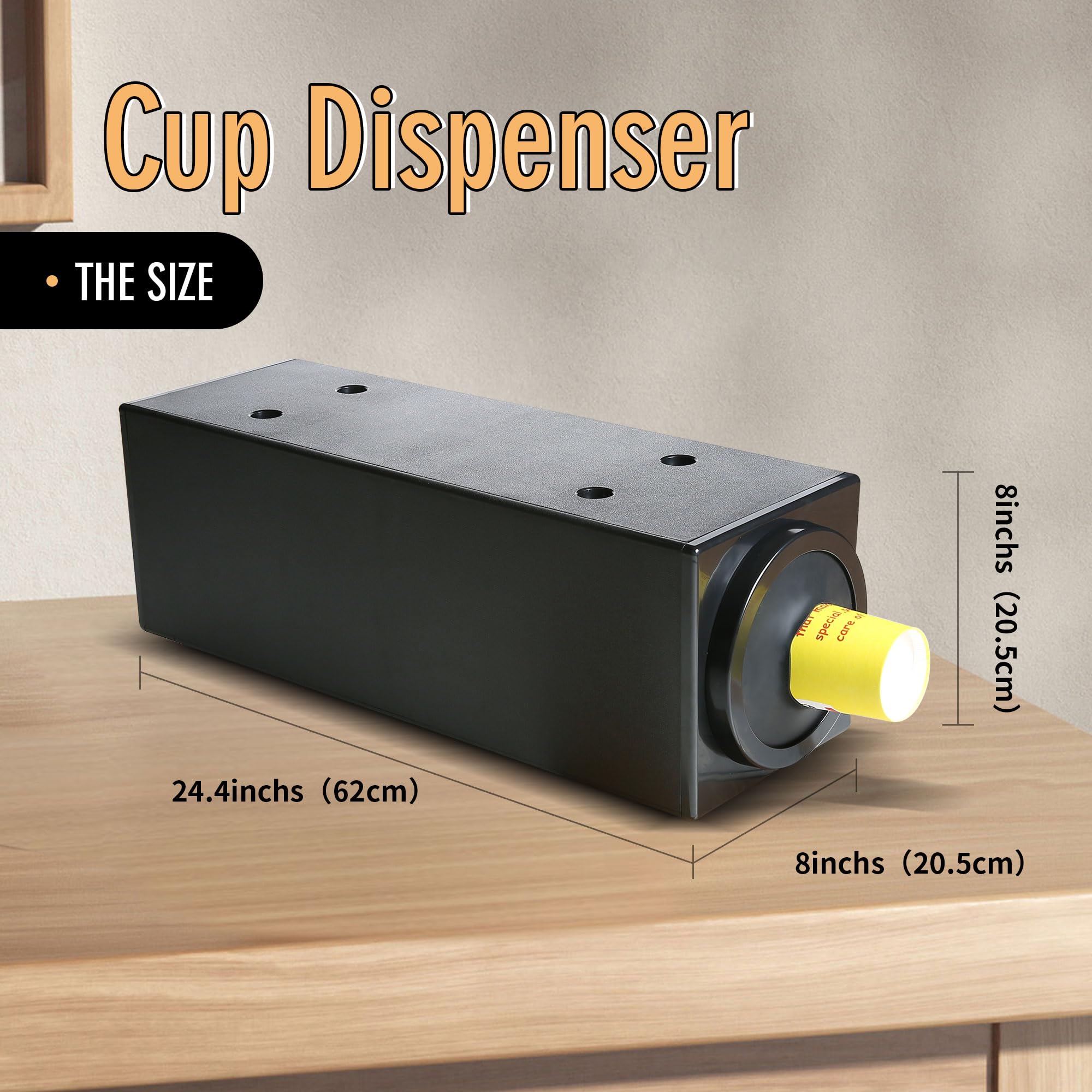Commercial Cup Holder & Beverage Dispenser - Stackable Countertop Cup Organizer for Coffee Shops, Restaurants & Offices - Black Paper Cup Dispenser (Pack of 1) - Perfect for Organizing Takeout Cups, Coffee Stations & Drink Service Areas