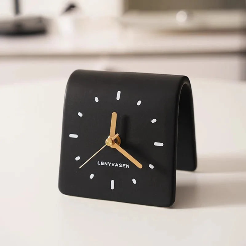 Milo Ceramic Desk Clock - Elegant Modern Office Decor, Home & Office Use, Perfect Gift for Professionals & Students