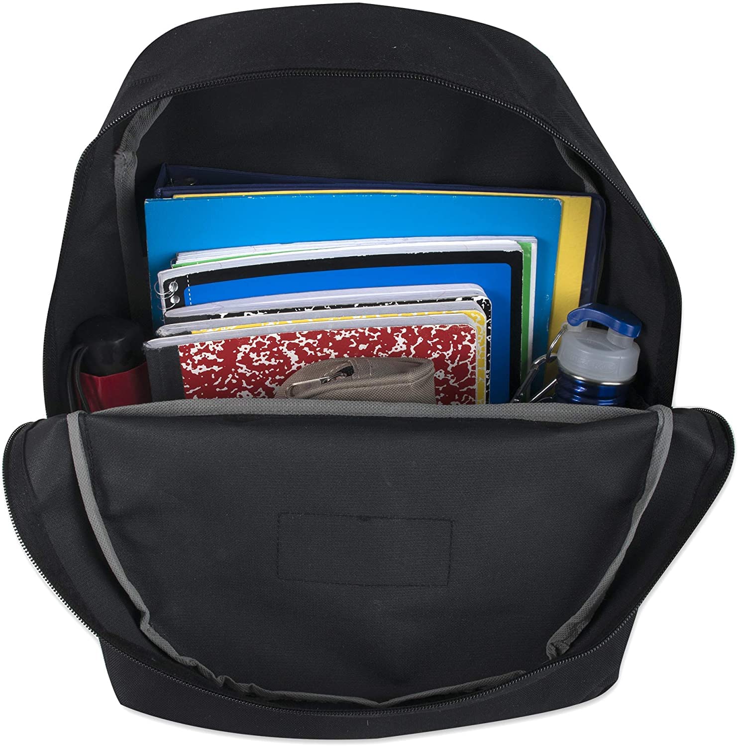 24 Pack Bulk Wholesale Trail Maker Backpacks with Padded Straps - Durable School & Travel Backpacks for Students, Hiking & Outdoor Activities (Solid Black)
