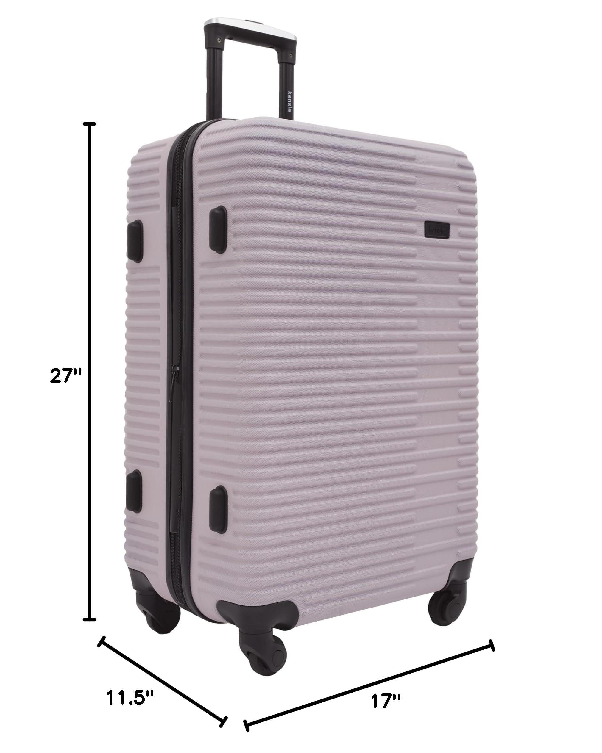 Kensie Women's Hillsboro 4-Piece Luggage Set - Burnished Lilac Travel Bags for Vacation, Business Trips & Weekend Getaways | Carry-On, Tote, Weekender & Cosmetic Case