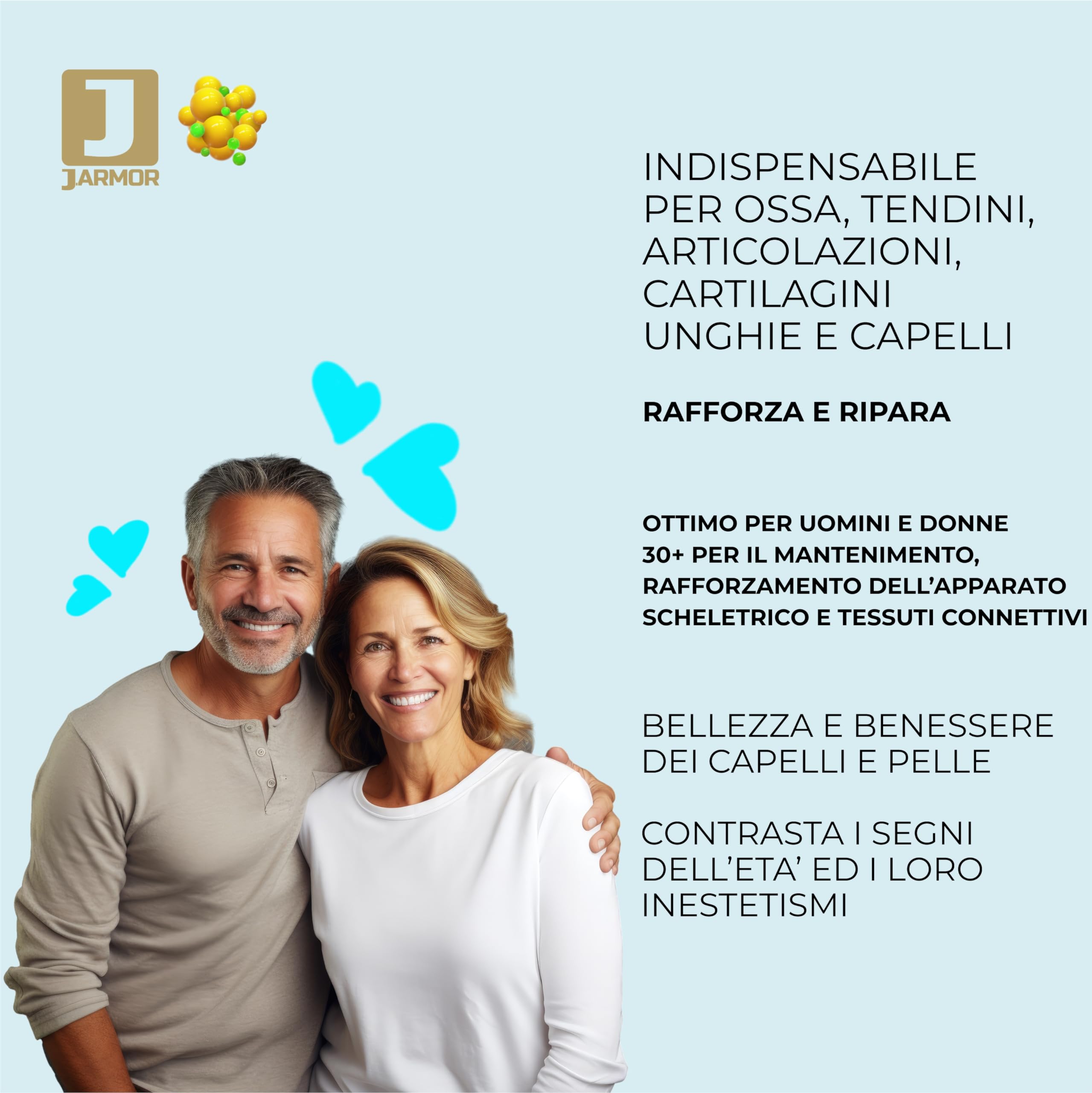 Marine Collagen with Hyaluronic Acid 90 Capsules - Hydrolized Collagen Supplement for Skin Beauty, Wrinkles, Hair Health - High Absorption Collagen Peptides J.Armor - Perfect for Anti-Aging & Daily Beauty Routine