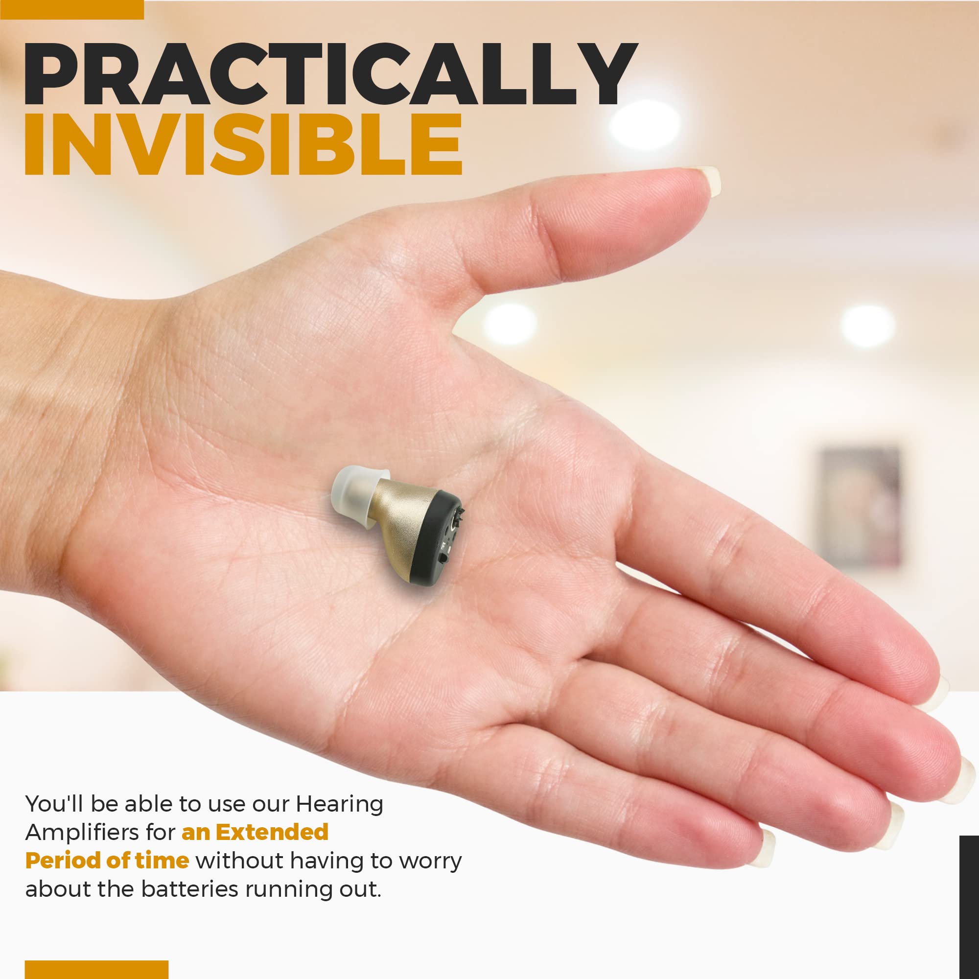 MEDca Rechargeable CIC Hearing Aids - Nearly Invisible Digital Hearing Amplifiers with Noise Cancelling & Feedback Reduction (Pair) - Perfect for Seniors, Meetings & Noisy Environments