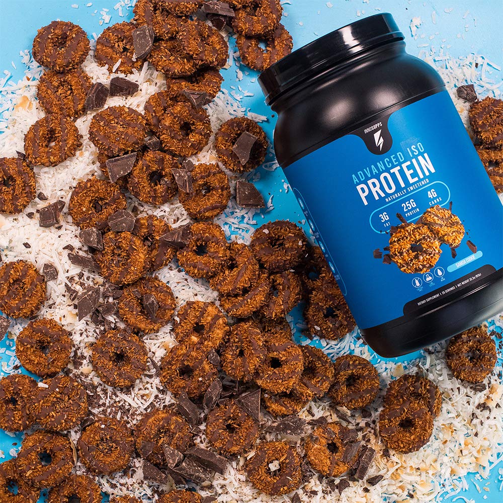InnoSupps Advanced Iso Protein Powder - 100% Whey Isolate, Low Carb & Fat, 25g Protein per Serving | Hormone, Gluten & Soy Free | No Artificial Sweeteners | Caramel Coconut Cookie Flavor | Ideal for Post-Workout Recovery & Muscle Building