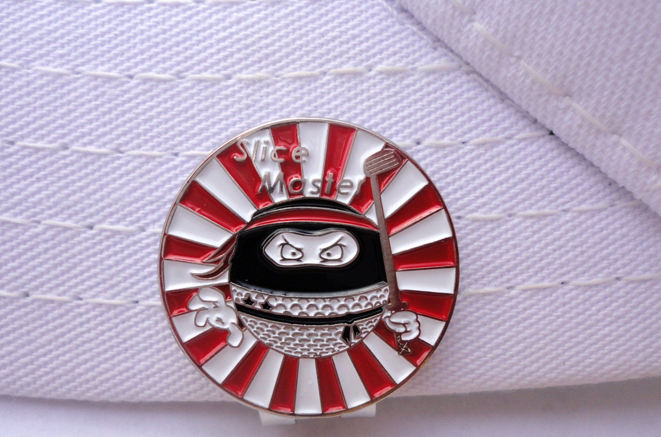 Ninja Golf Ball Marker - Soft Enamel Samurai Club Golf Marker with Magnetic Hat Clip - 1 Inch Wide Novelty Gift for Golf Enthusiasts - Perfect for Golf Tournaments, Driving Range Practice and Casual Play