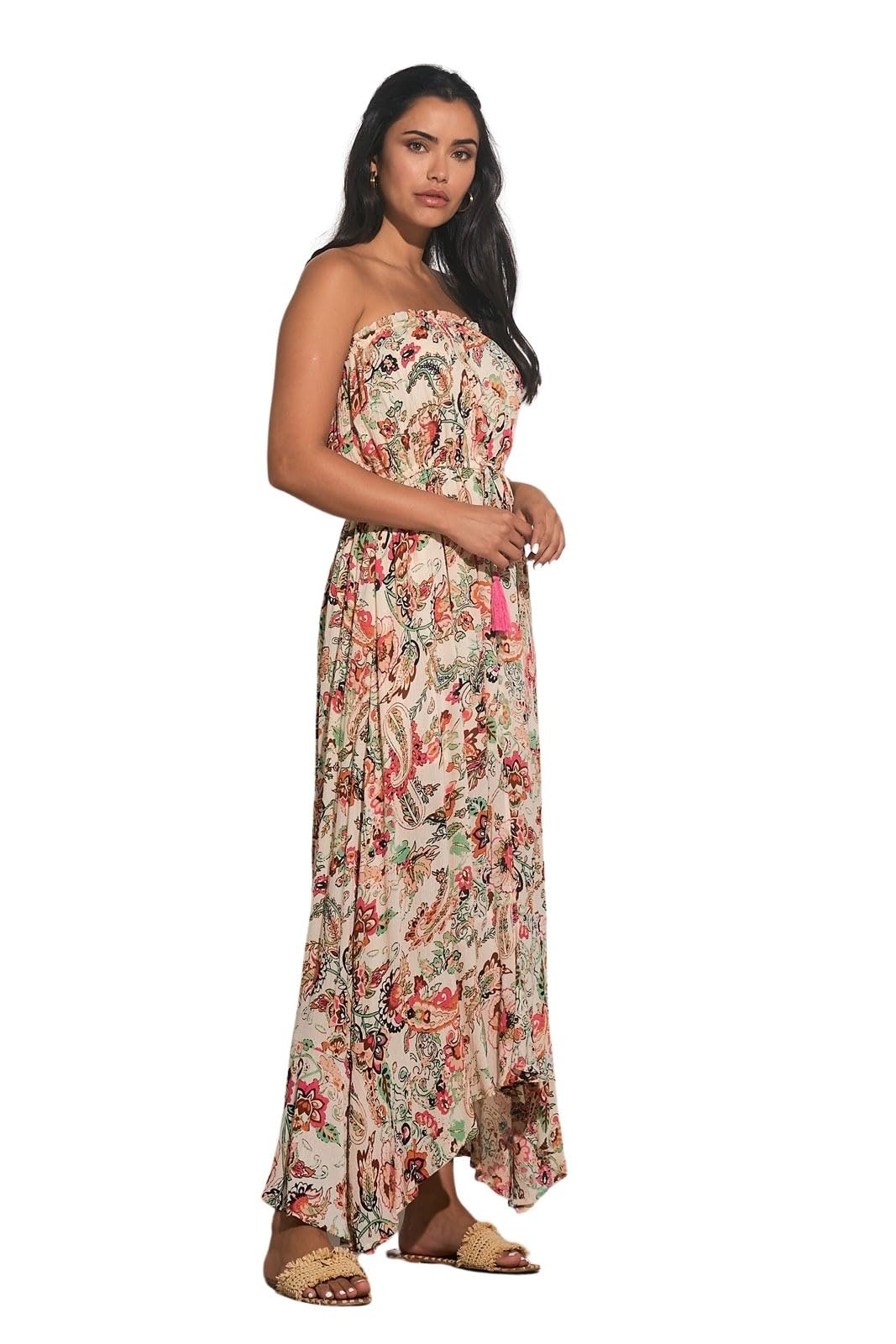 Strapless Maxi Cover-Up Dress - Lightweight Beach Cover Up for Women, Summer Swimwear, Pool Party, Vacation Outfit