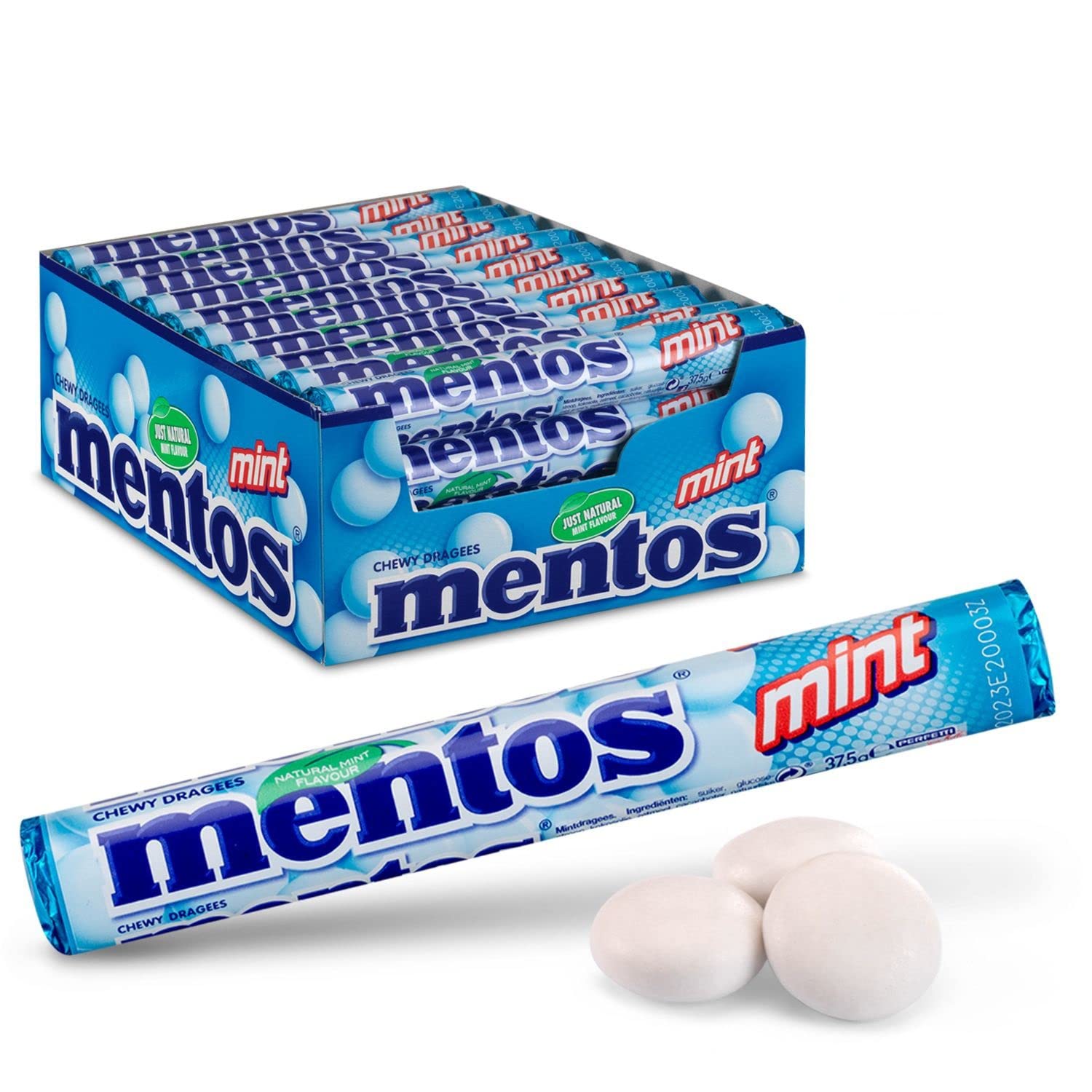 Mentos Mint Candy Rolls - Pack of 40 (10oz/300g) | Fresh Breath Mints for Office, Travel & After Meals | Bulk Individually Wrapped Chewy Mints