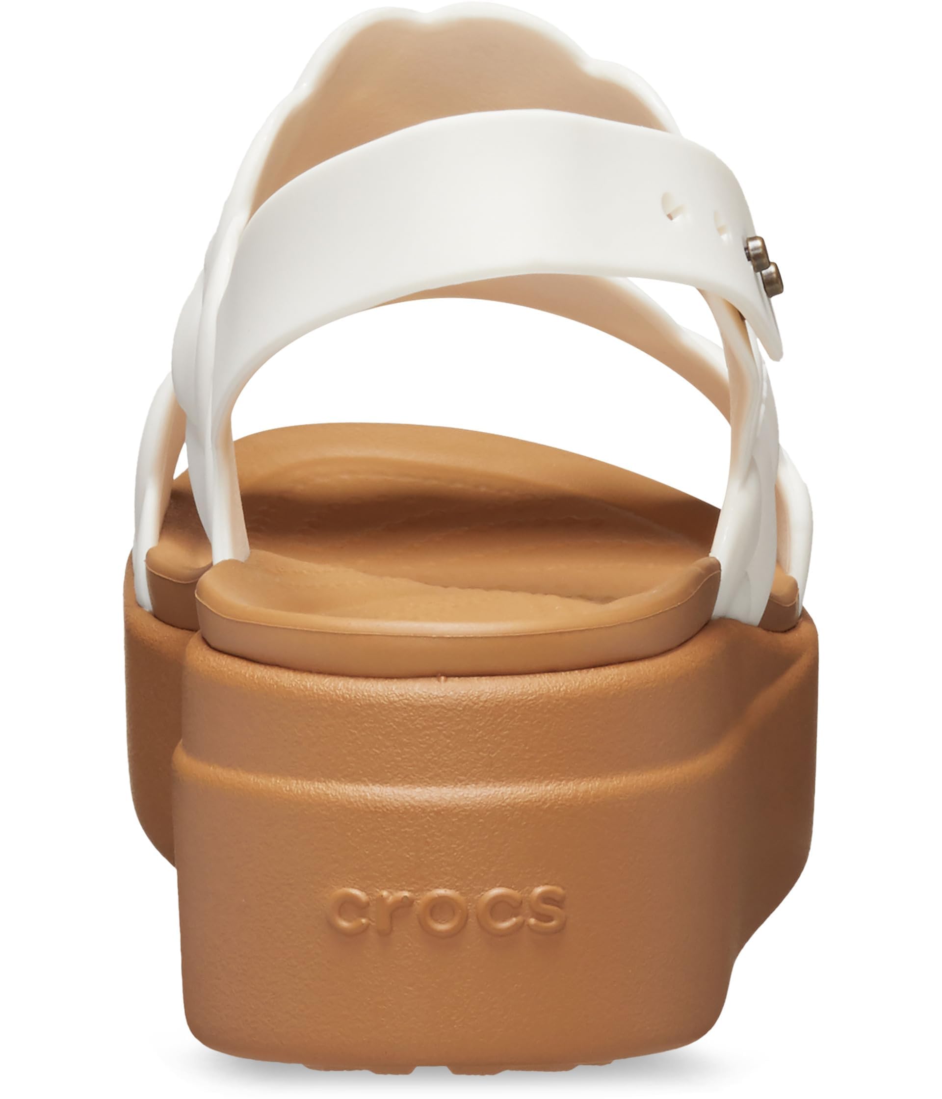 Crocs Women's Brooklyn Low Wedge Sandals - Comfortable Slip-On Casual Shoes for Women | Lightweight & Cushioned Walking Sandals | Perfect for Beach, Pool, and Summer Outfits (Chalk Woven, Size 7)